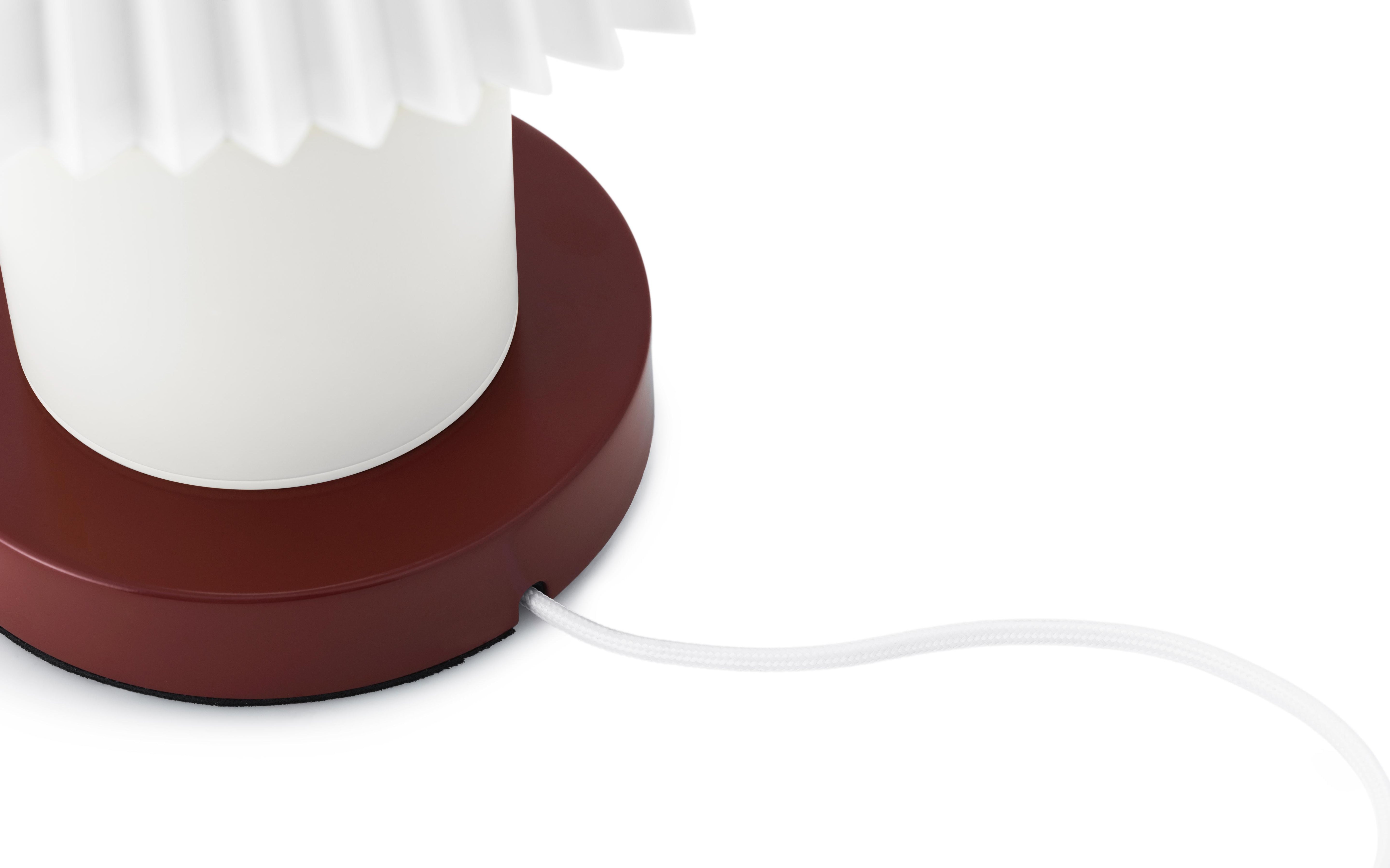 CELLU Tischleuchte weiß mit braunem Fuß