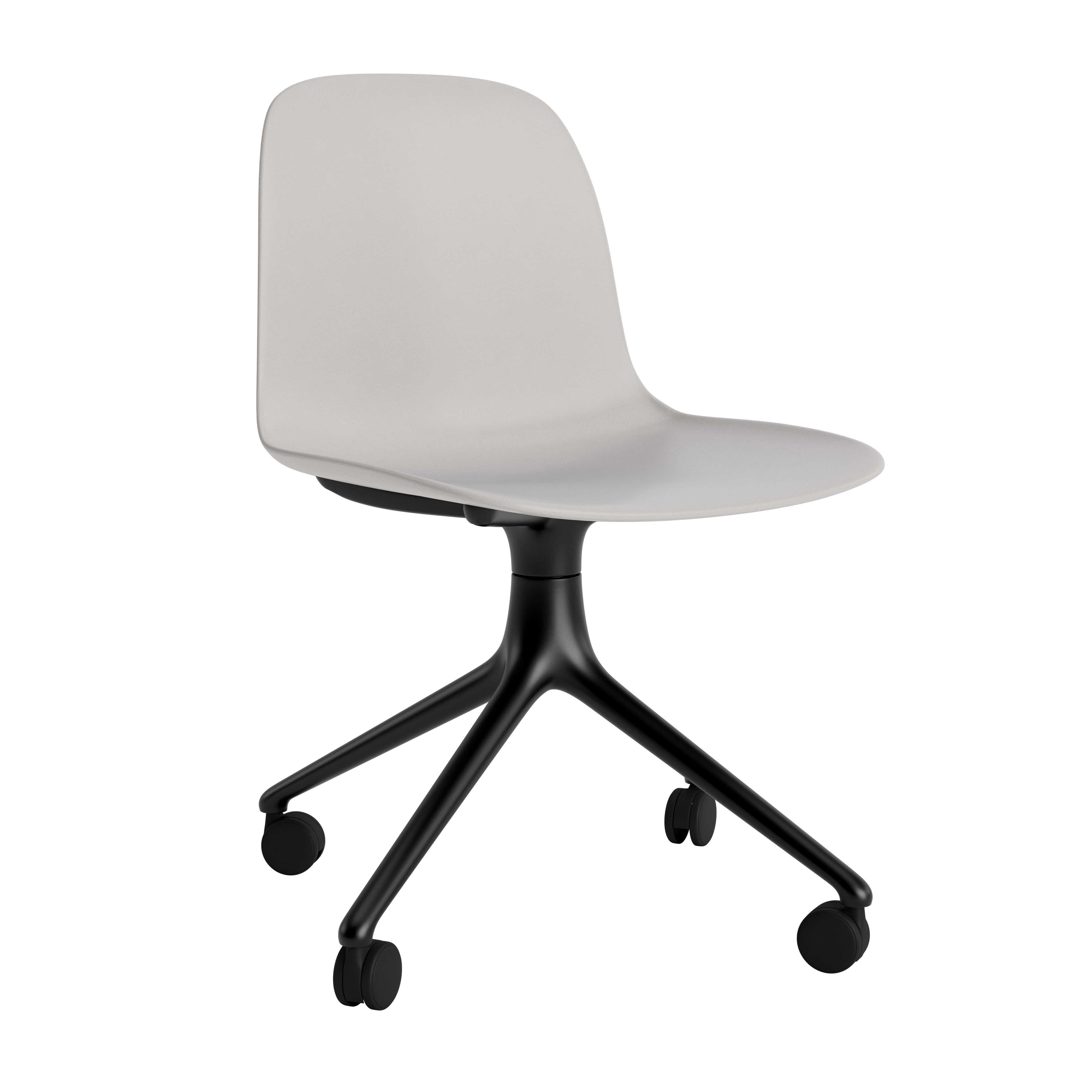 Bureau of 4W office chair warm gray with a black base on wheels