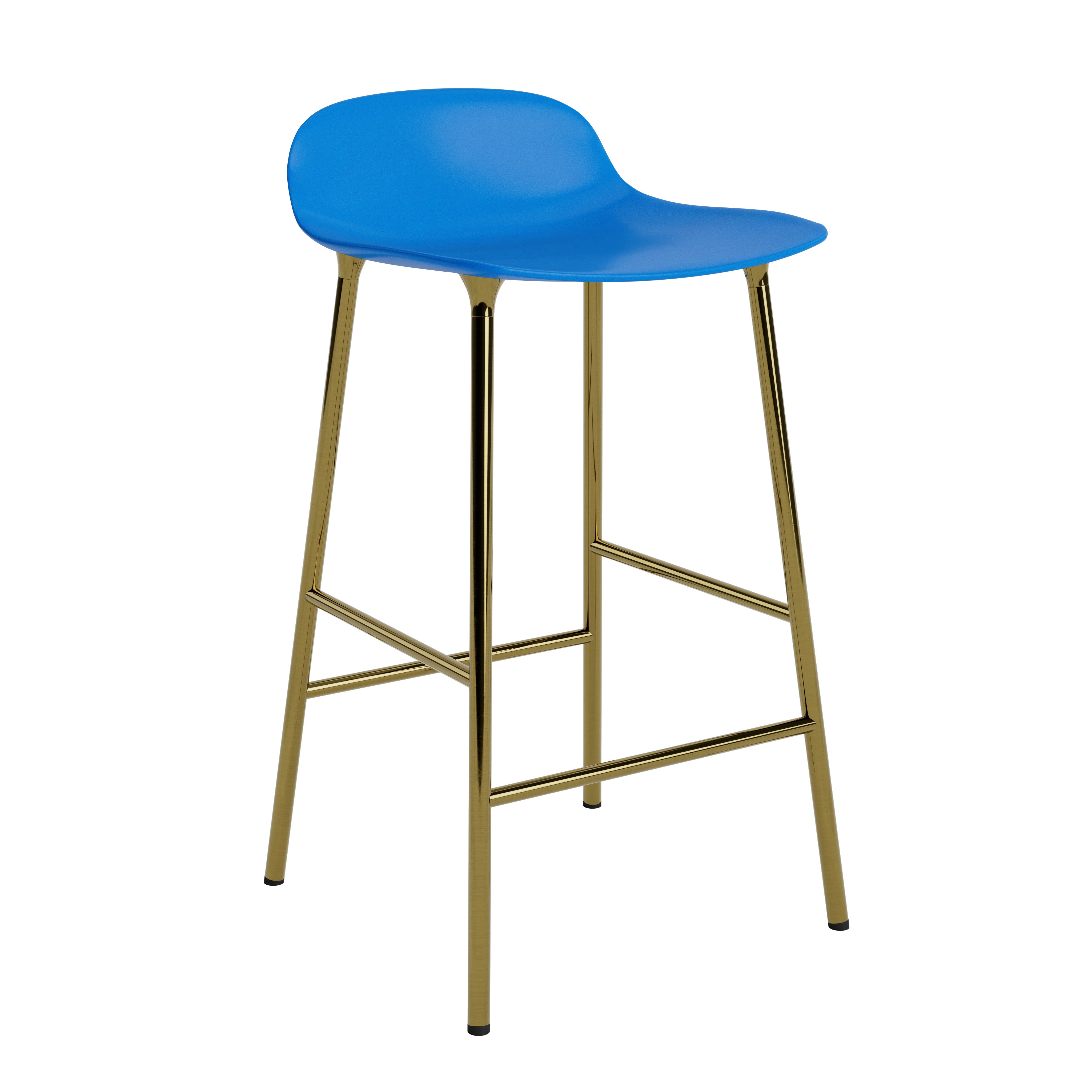 Hocker FORM blauw met gouden basis