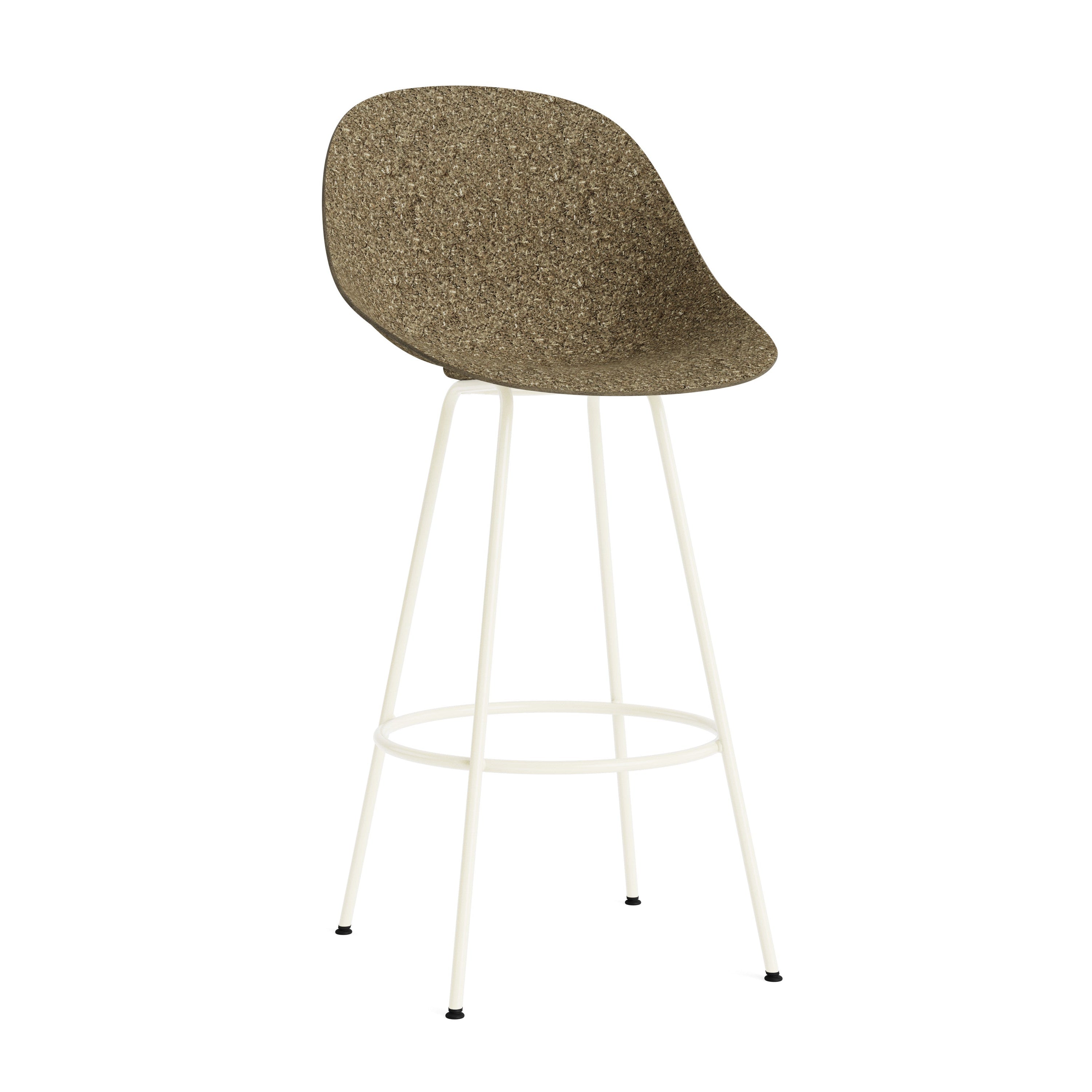 Barstuhl mit Rückenlehne der grünen Matte mit einer cremefarbenen Basis