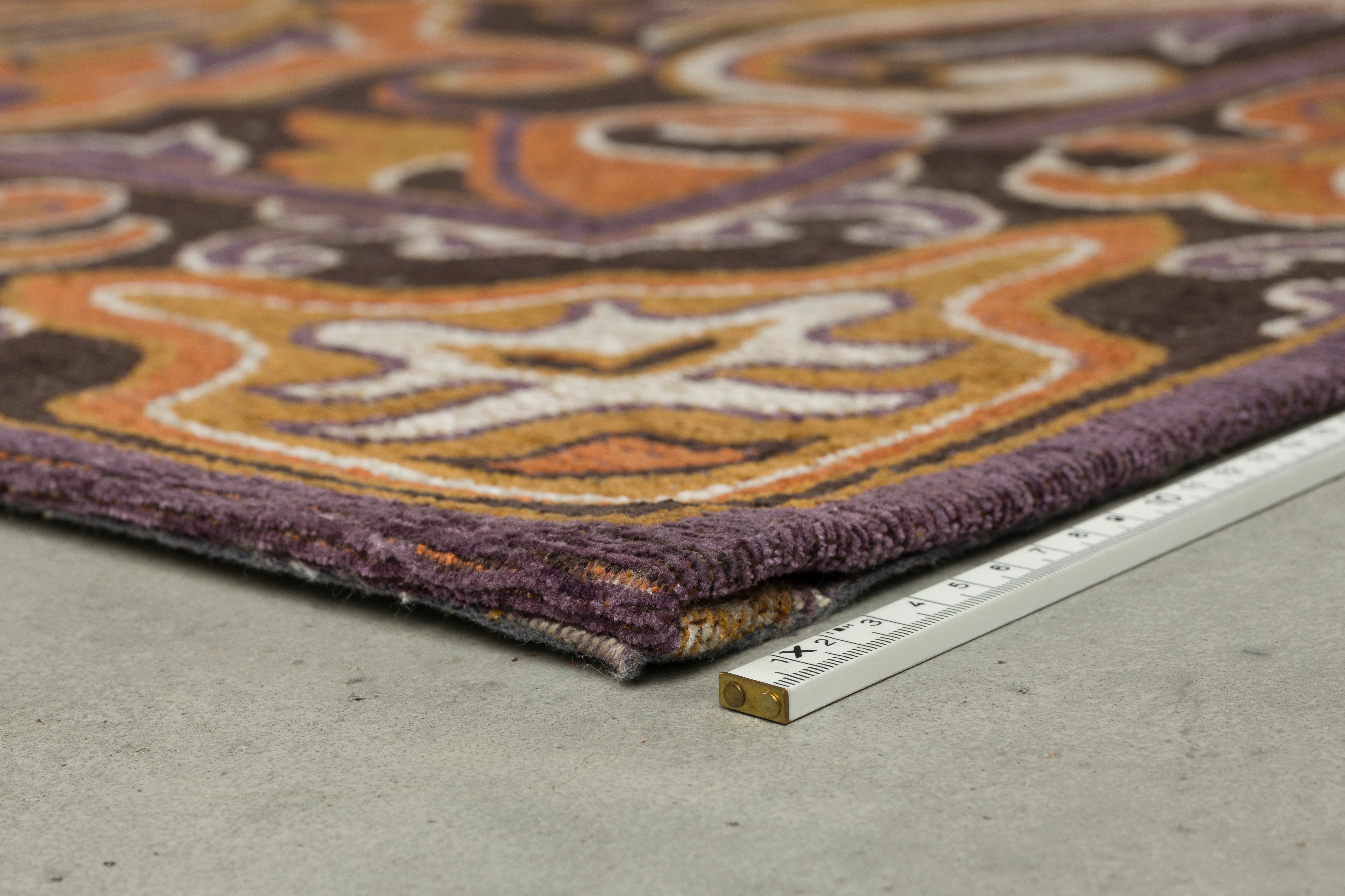 BASHMIRA rug in orange with brown