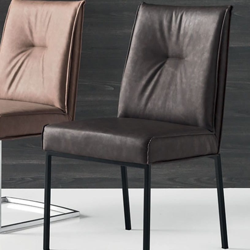 Polsterstuhl ROMY mit schwarzem Metallgestell