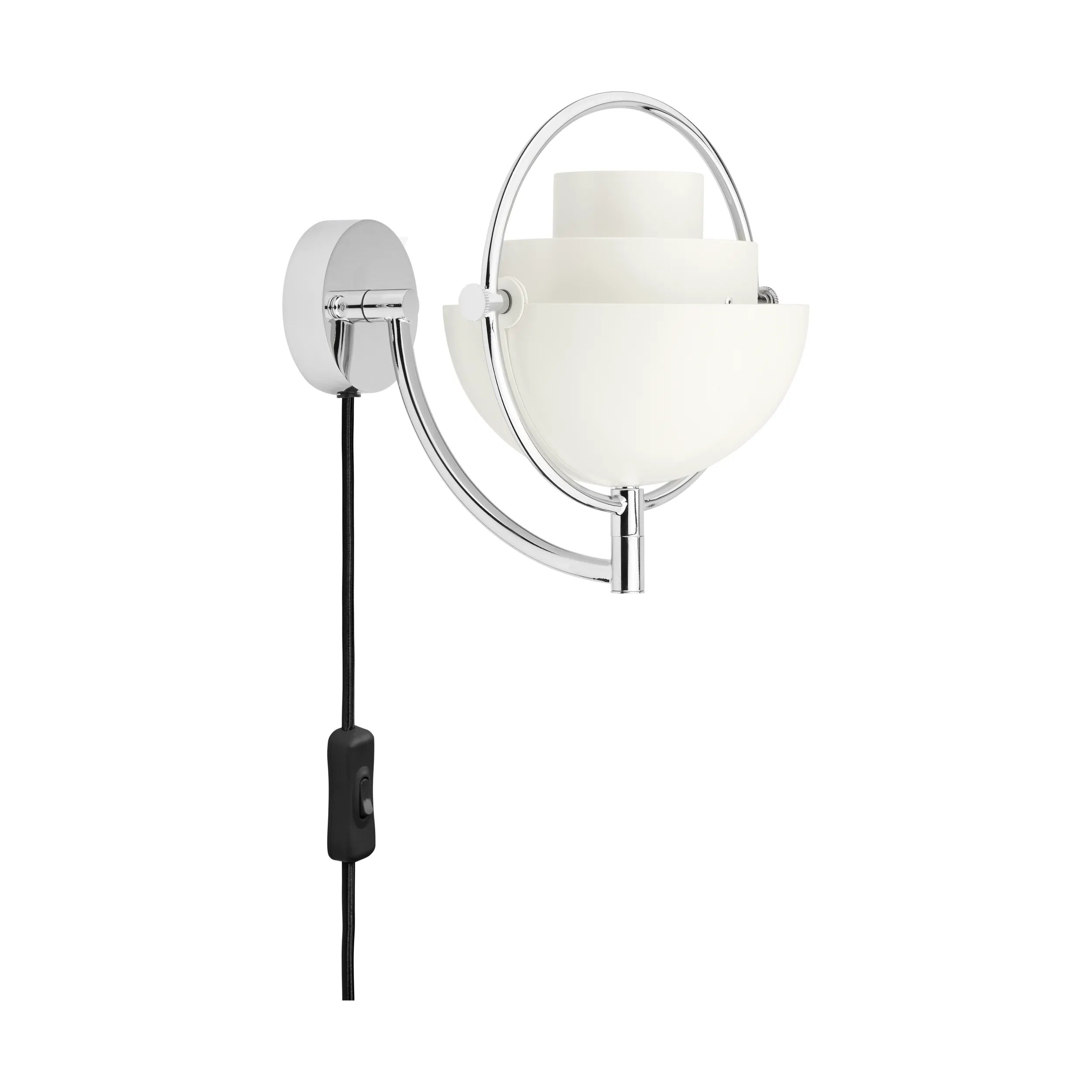 MULTI-LITE wall lamp in white with a chrome base