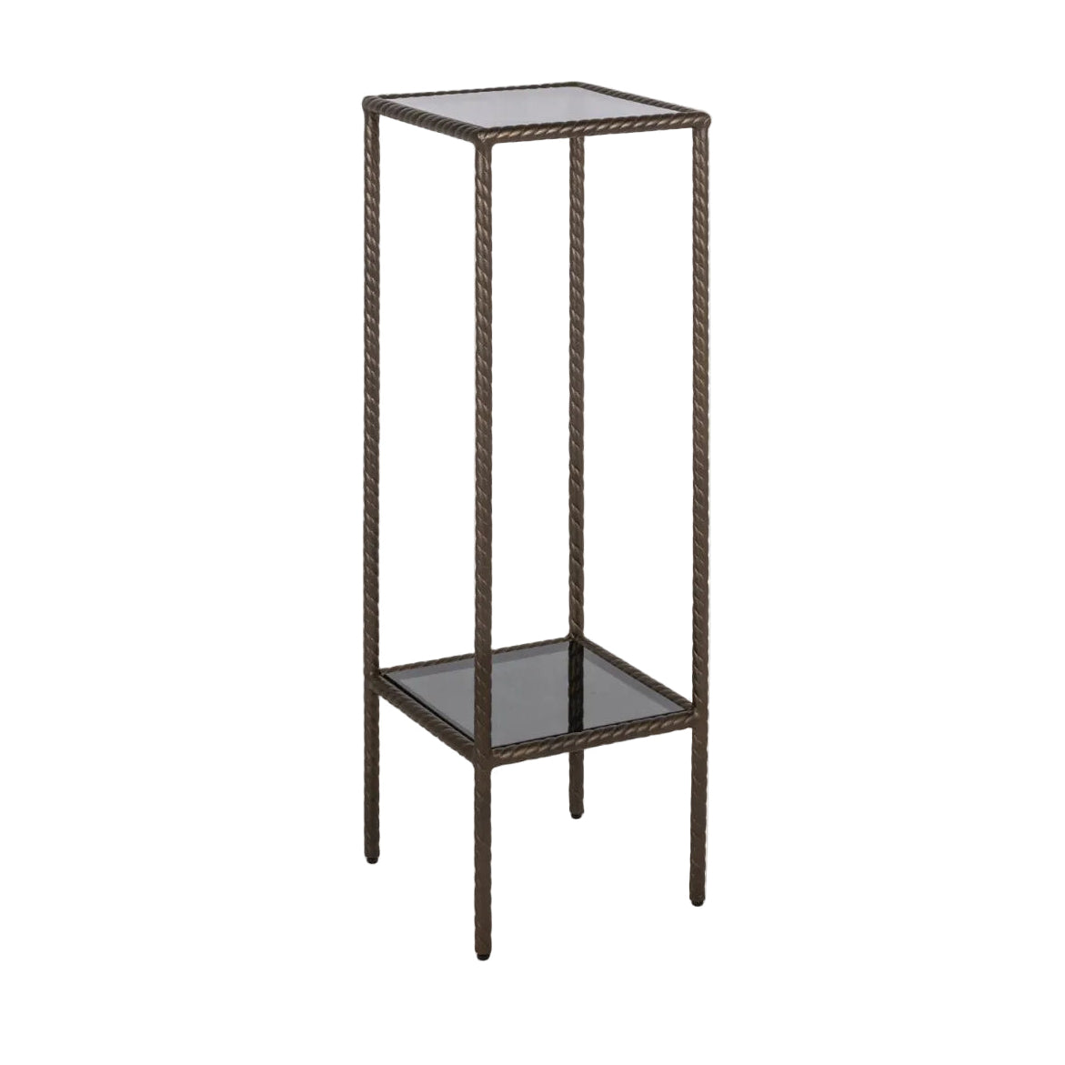 WESTON column in antique gold with glass tops