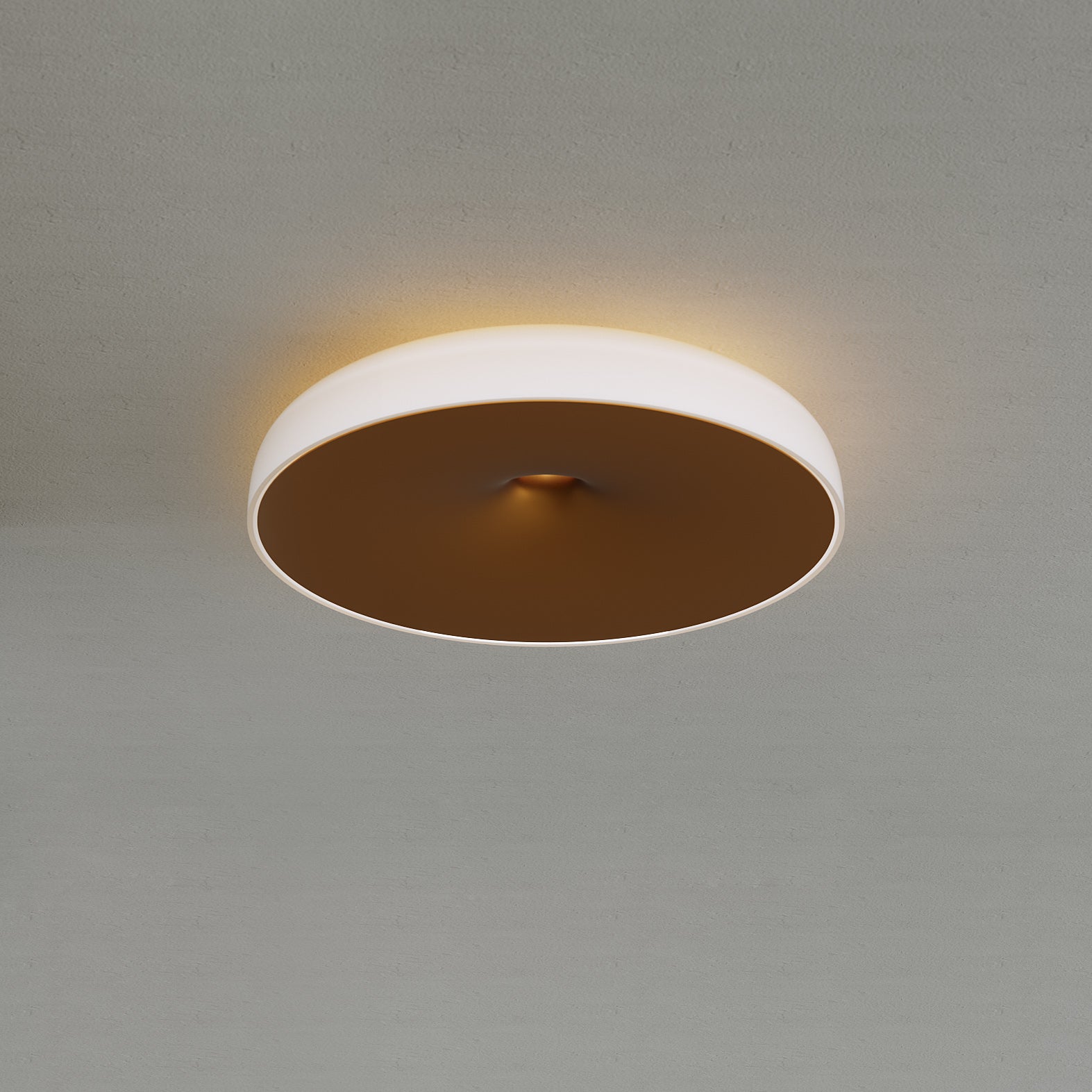 CHET-B ceiling lamp in matte brown with white.