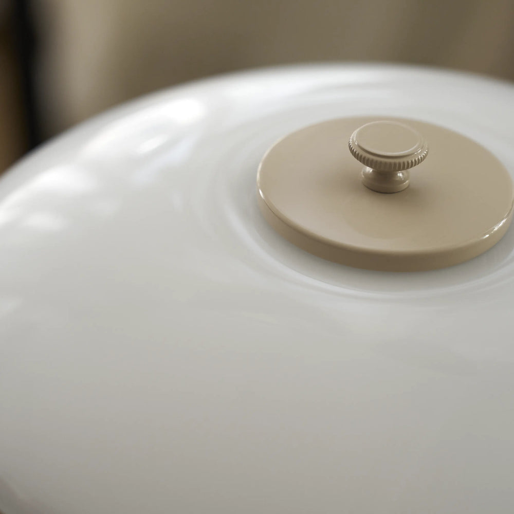 Tafellamp PH 2/1 wit met beige voet