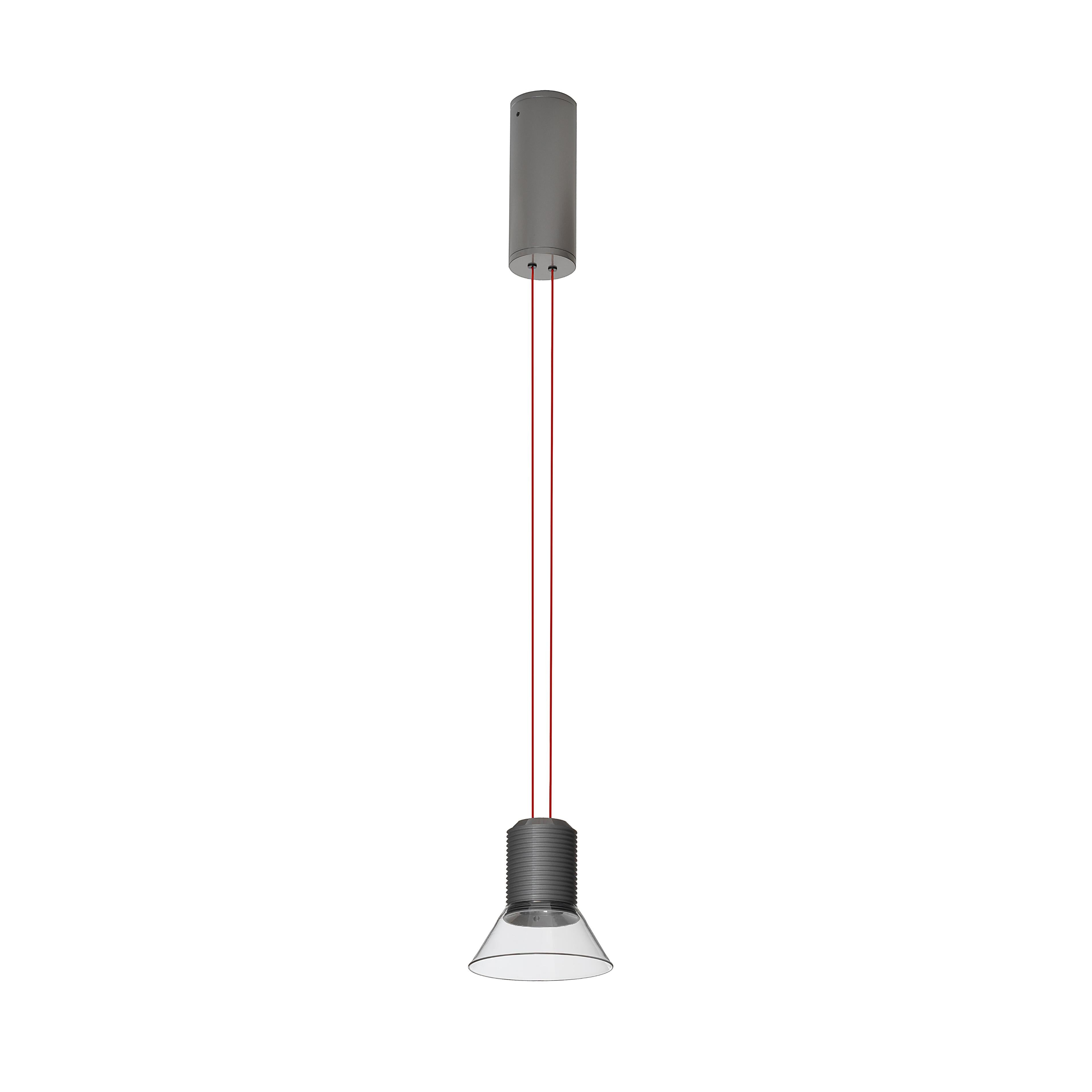 Plafondlamp DIA transparant met matte grijze elementen