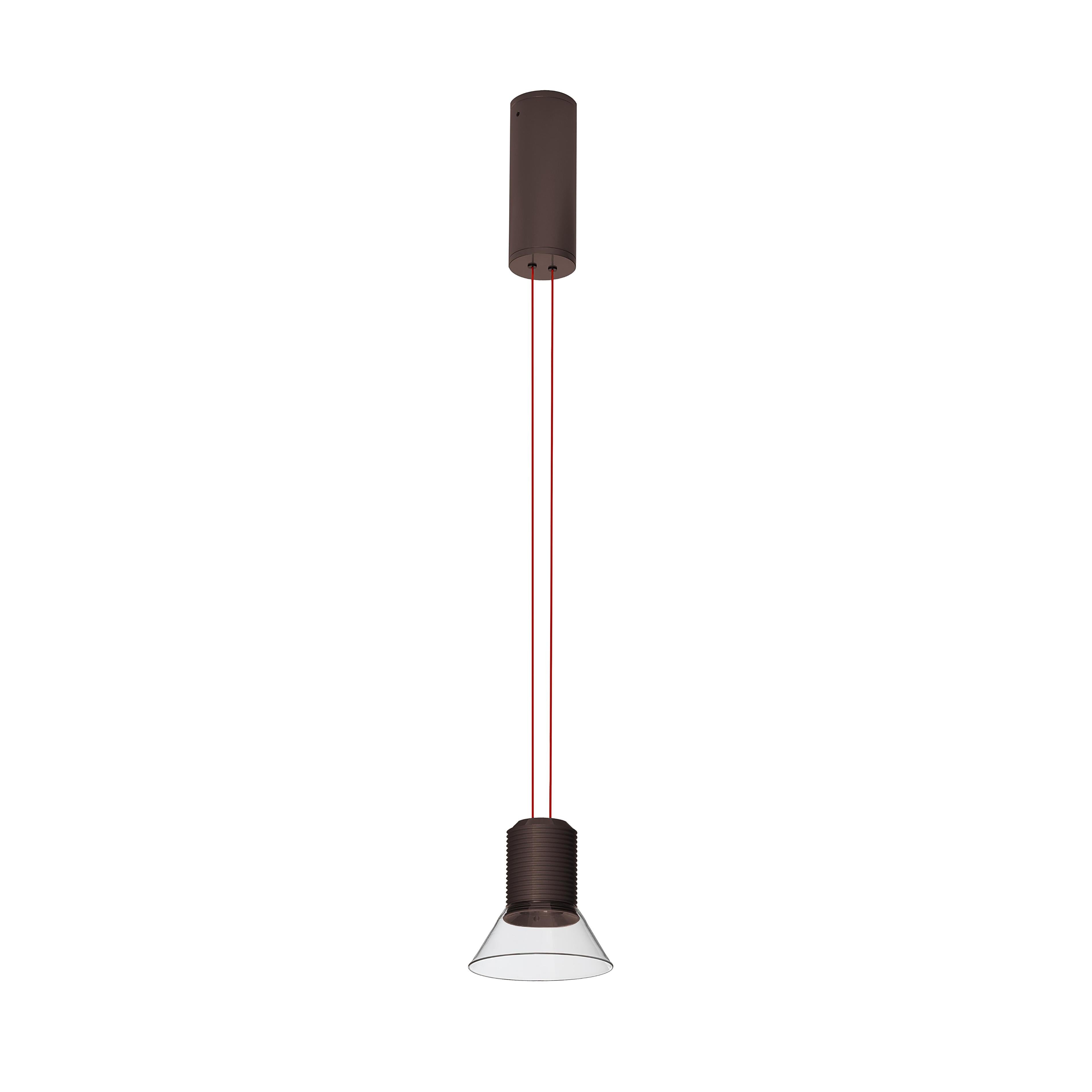 DIA plafondlamp transparant met matte bruine elementen