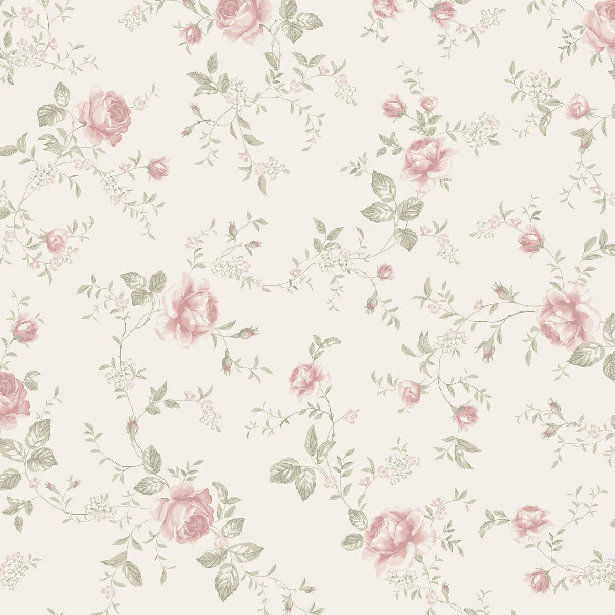 Tapete mit Pflanzenmotiv ROSE GARDEN weiß