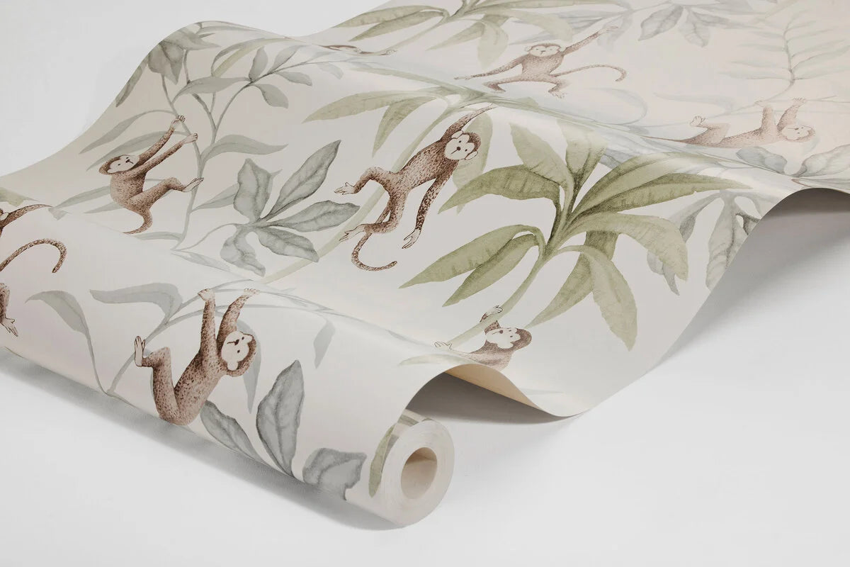 Kinder-Tapete mit Dschungelmotiv JUNGLE FRIENDS weiß