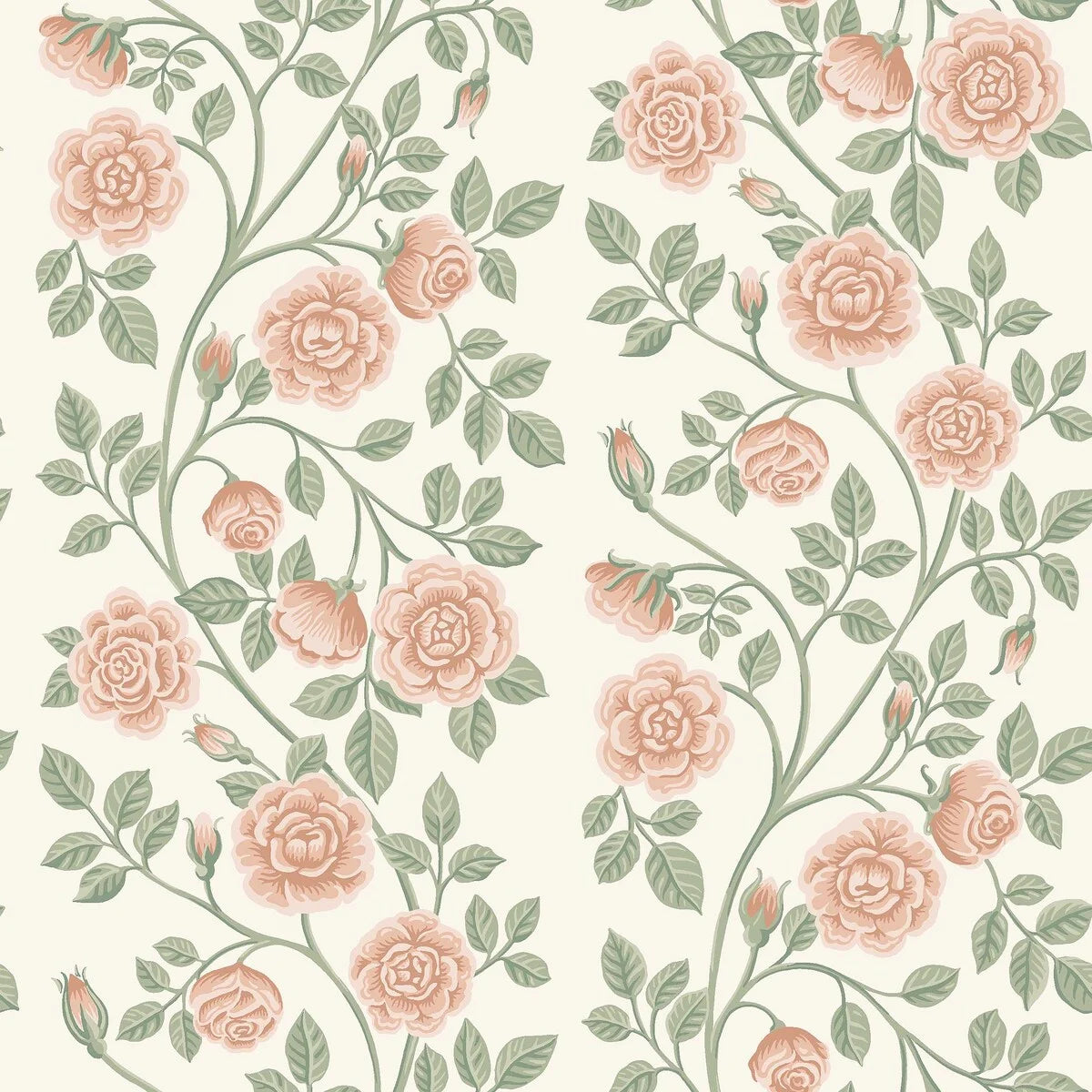 ELSA Floral Pattern Wallpaper in Beige with Pink