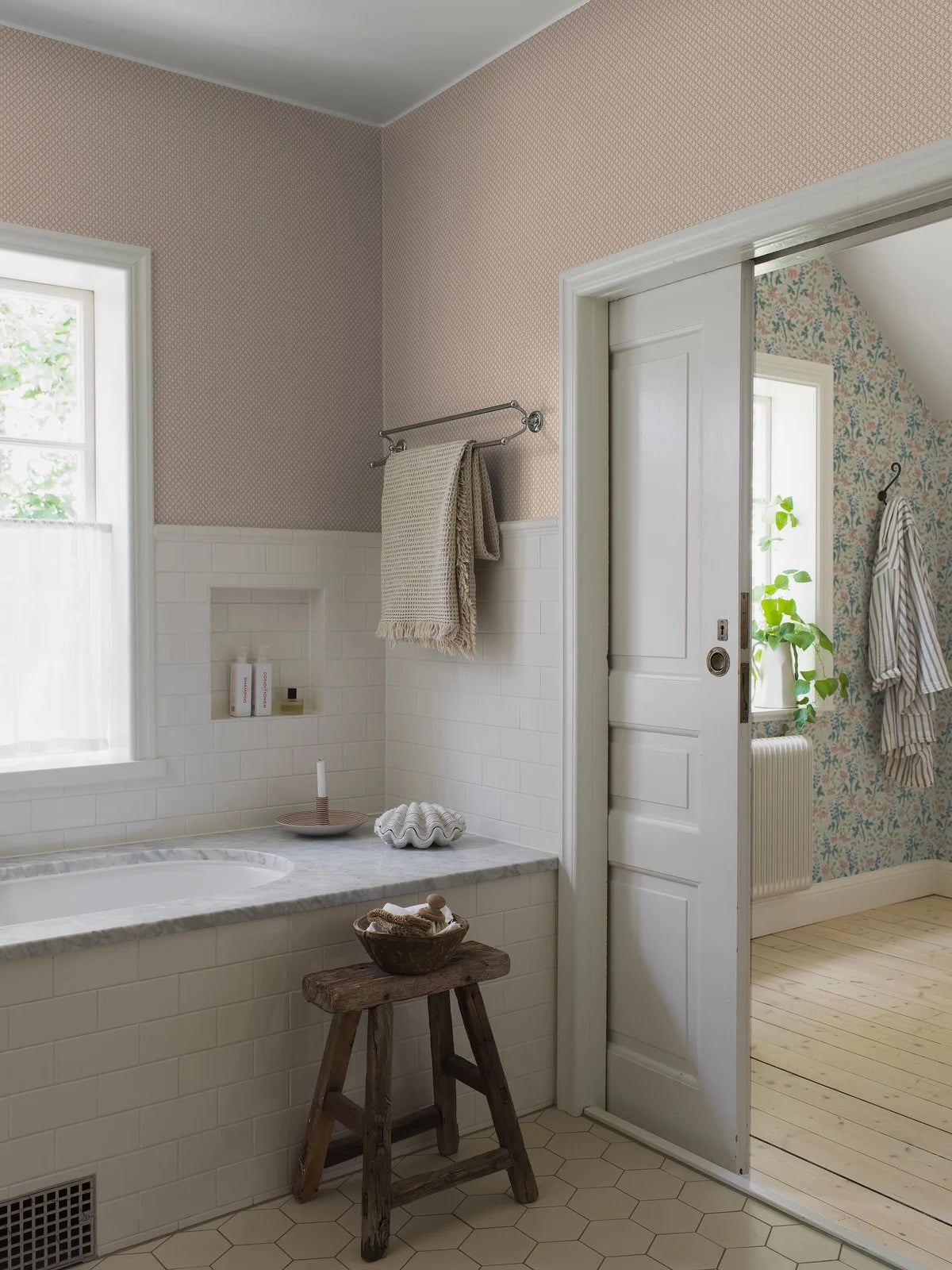 Geometrisch patroon behang SELMA terracotta