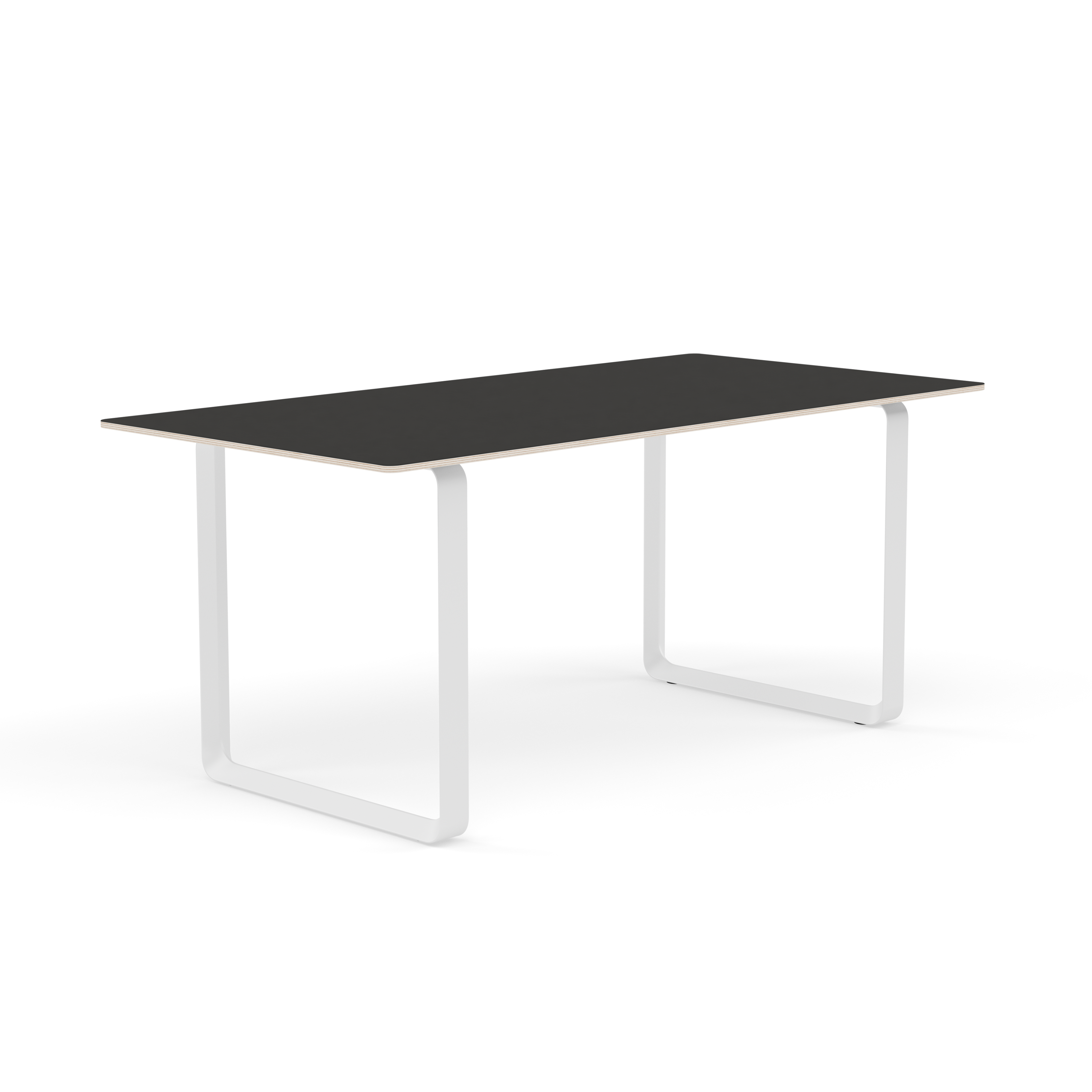 Tafel 70/70 zwart met witte basis