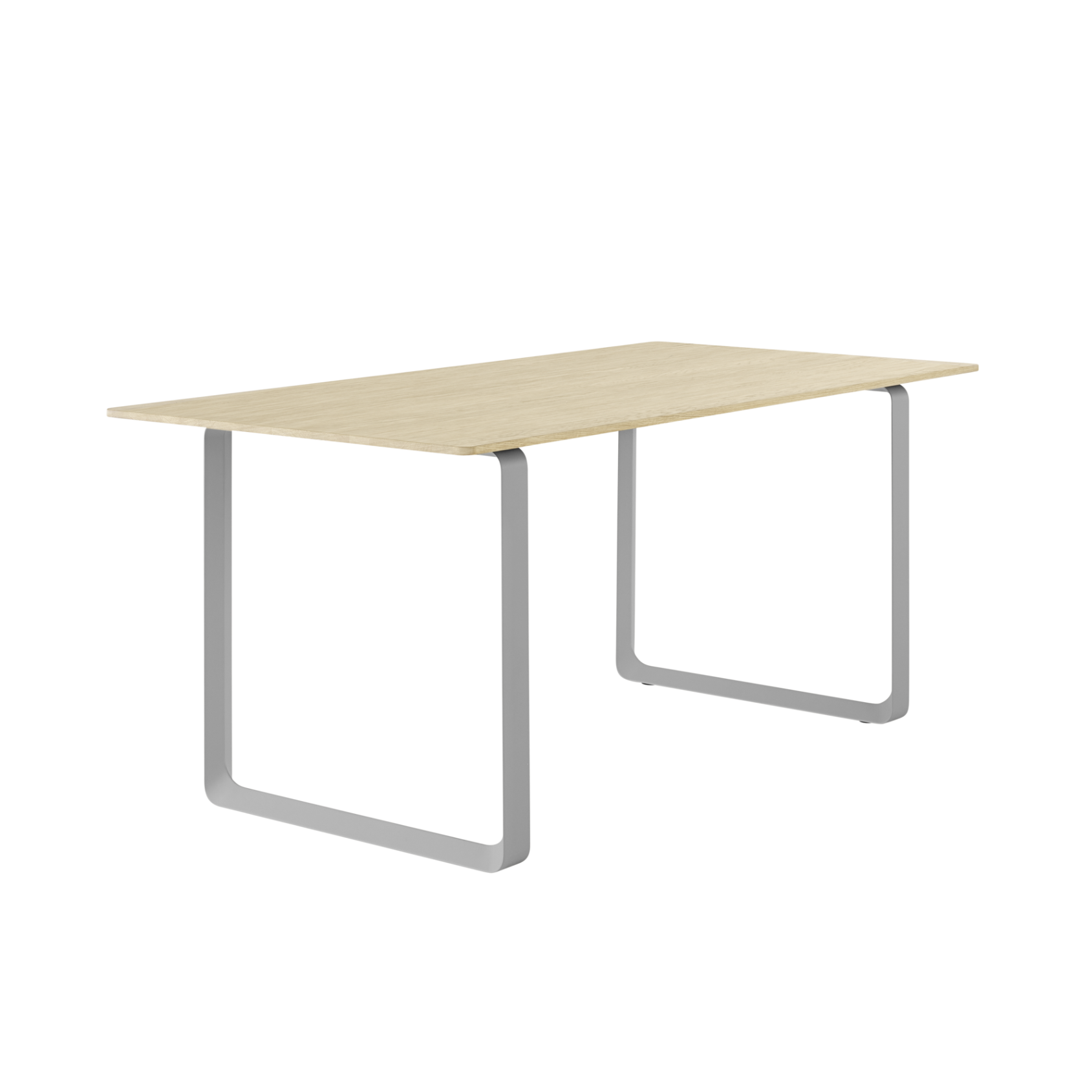 Eettafel 70/70 van eikenhout met grijze basis