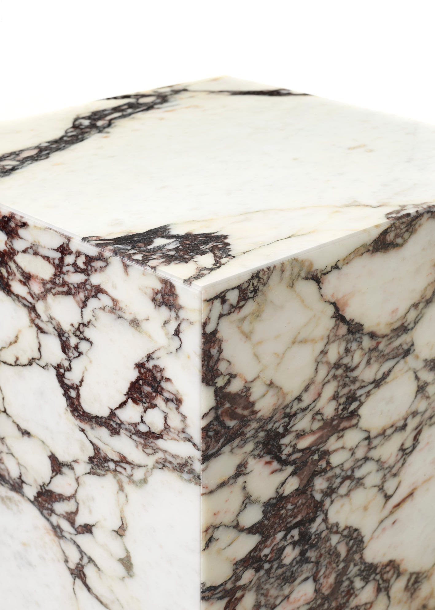 Beistelltisch PLINTH weiß-brauner Marmor