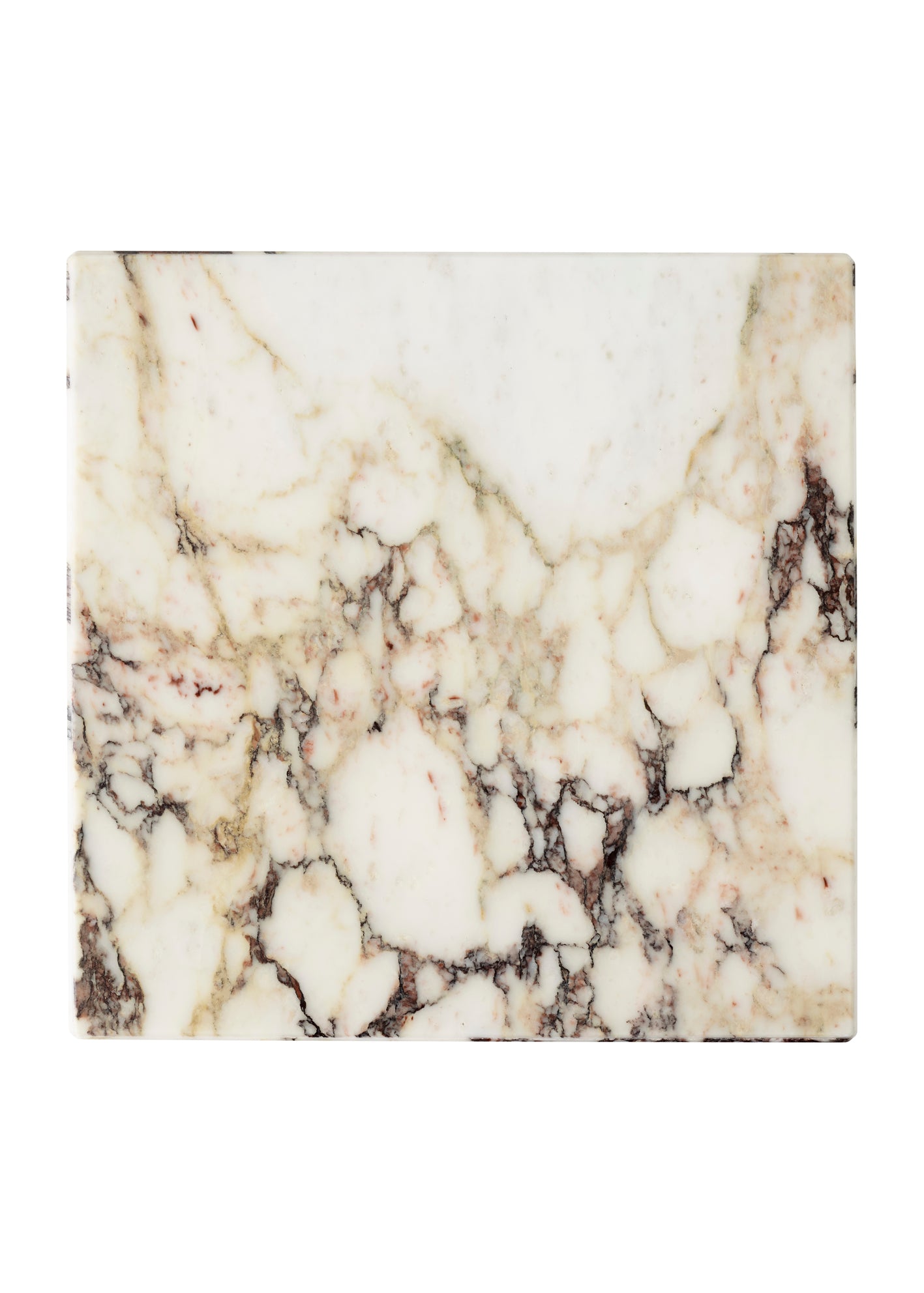 Beistelltisch PLINTH weiß-brauner Marmor