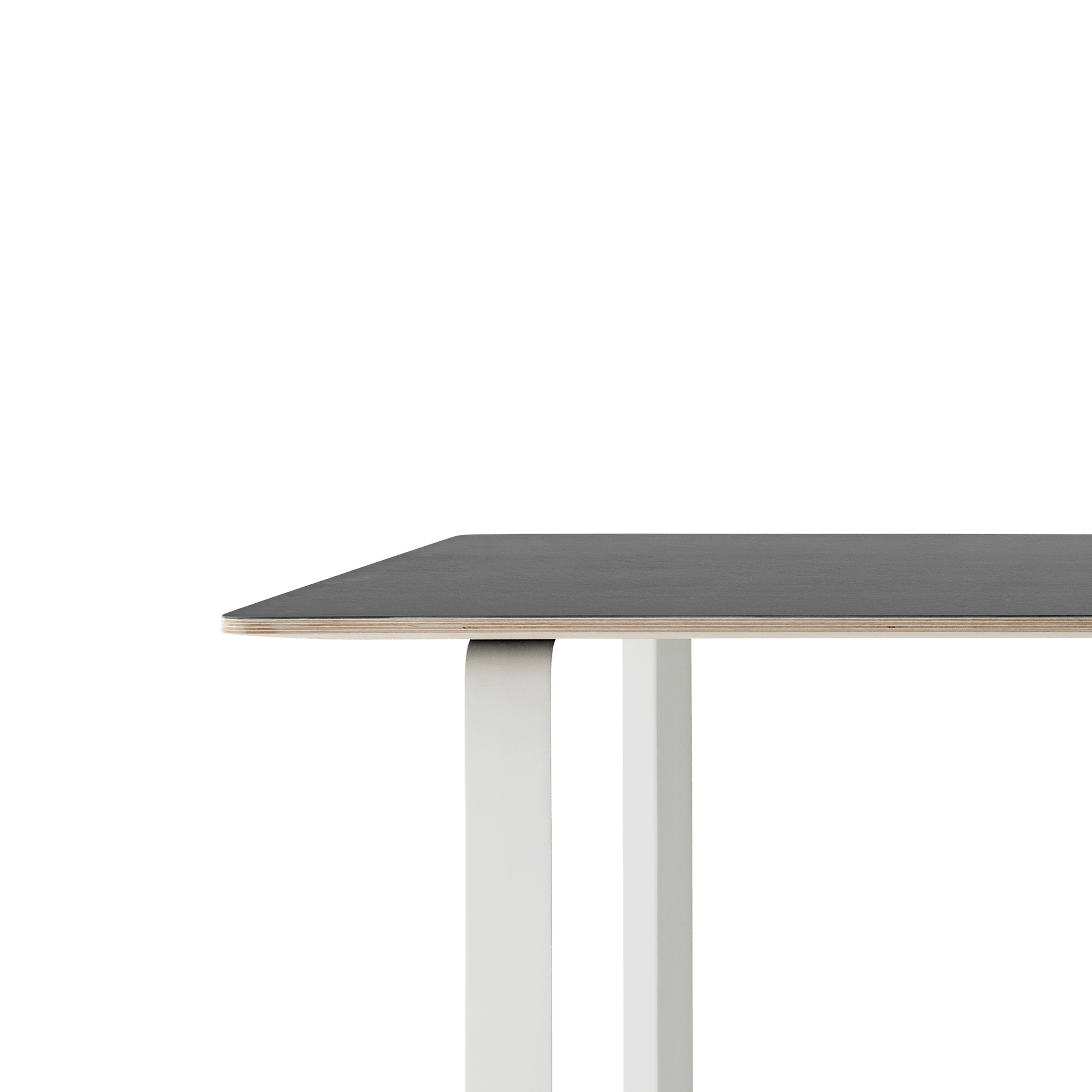 Tafel 70/70 zwart met witte basis