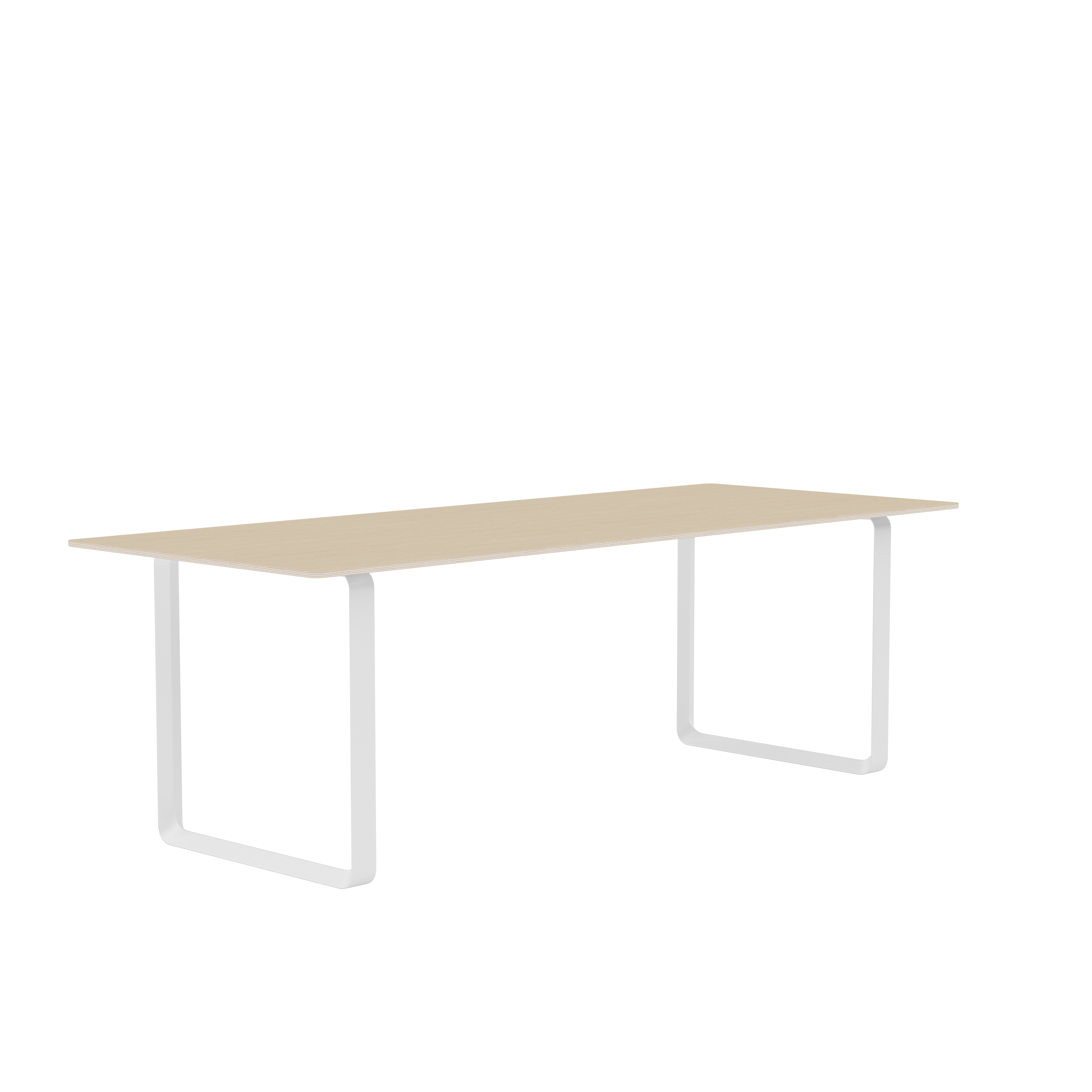Eettafel 70/70 van eikenhout met een witte basis