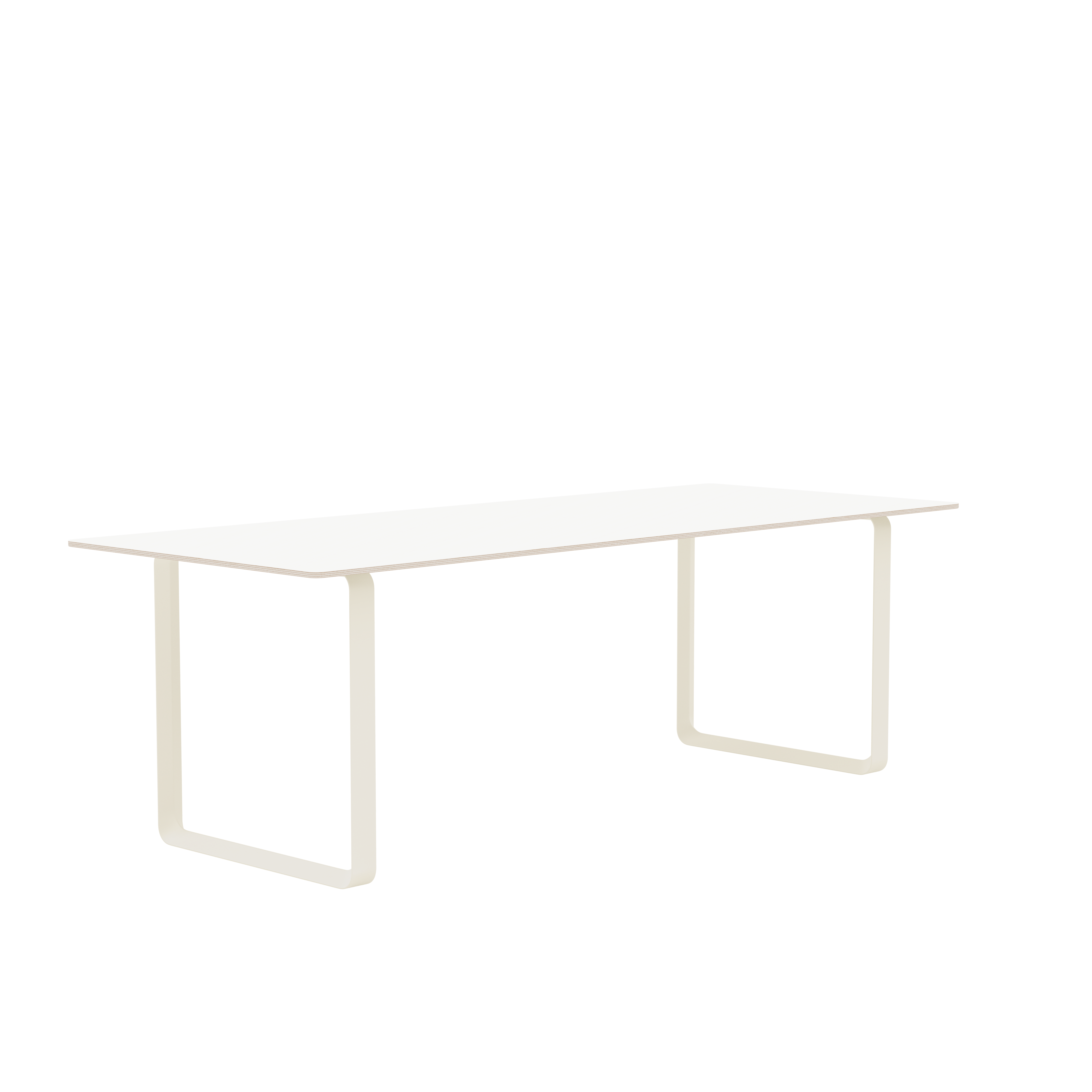 Tafel 70/70 wit met zandkleurige basis