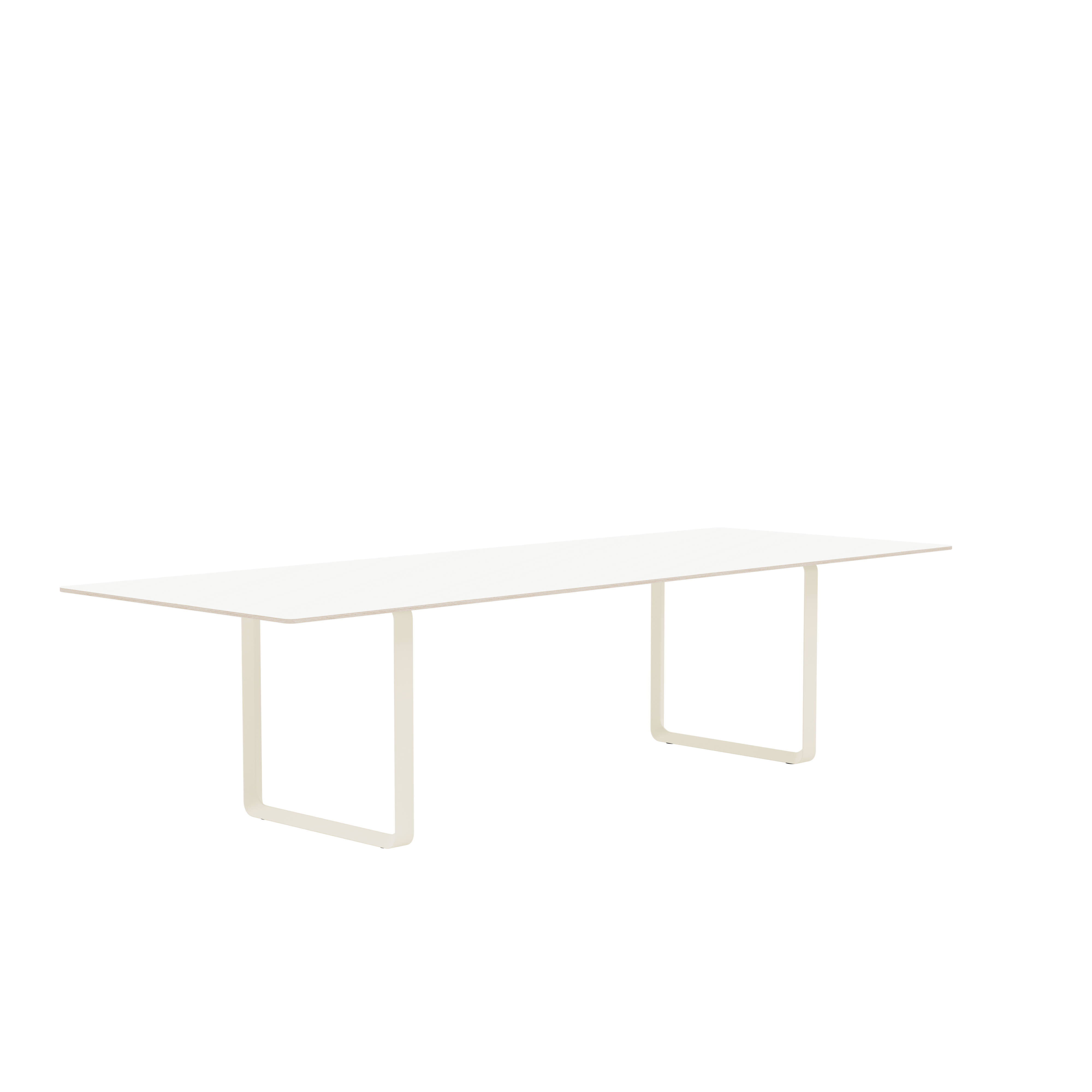 Tafel 70/70 wit met zandkleurige basis