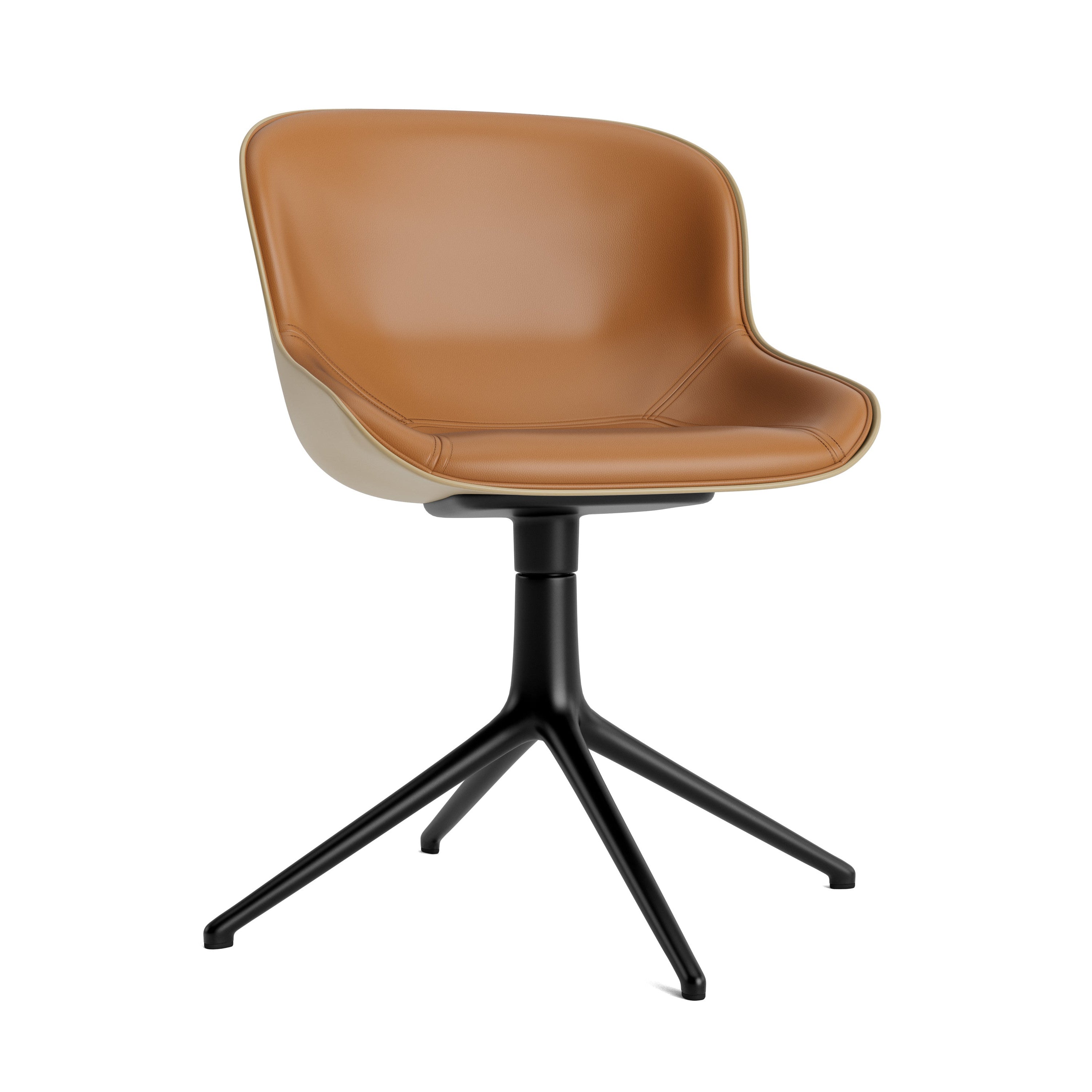 Gestoffeerde bureaustoel HYG 4L zandkleurig met zwarte basis