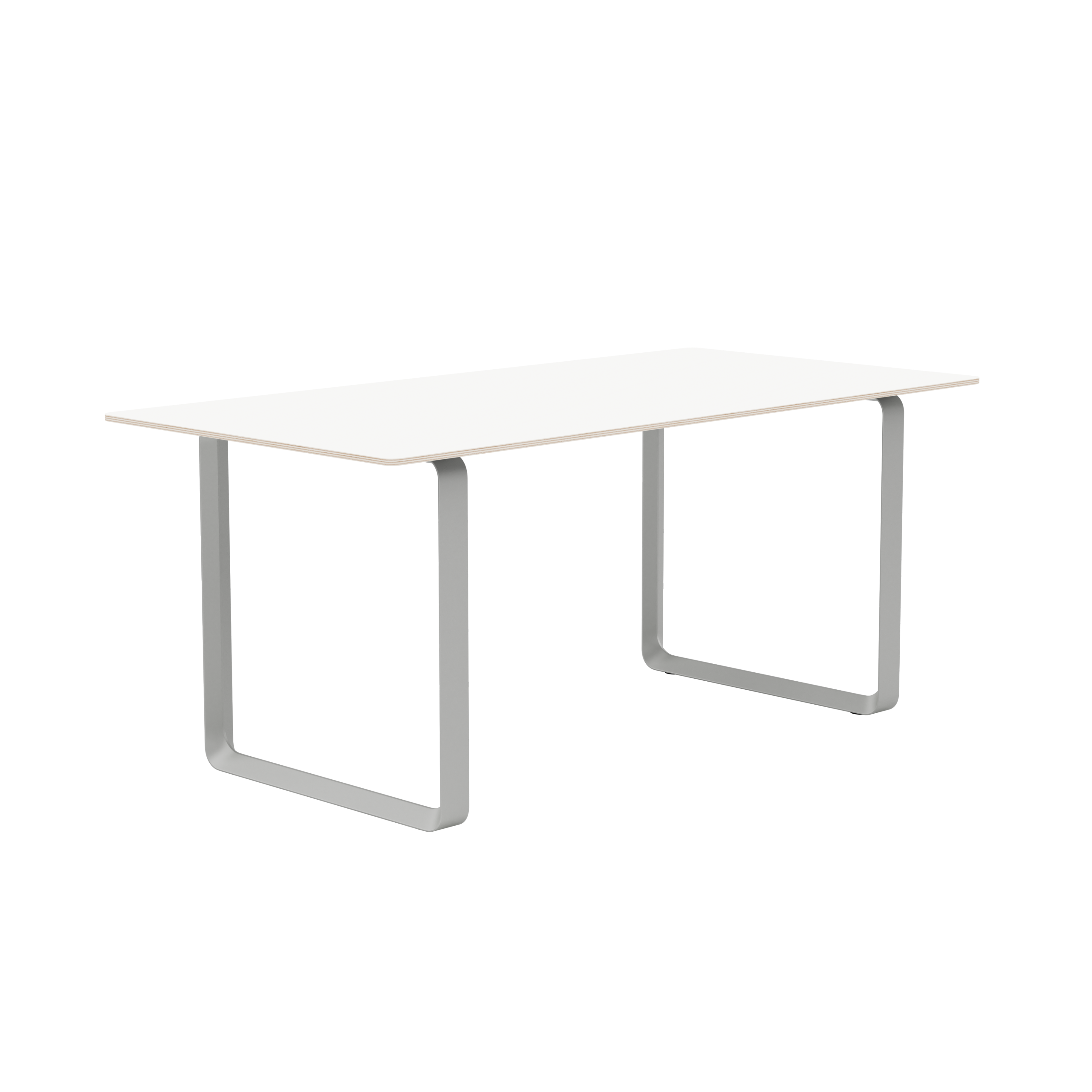 Tafel 70/70 wit met grijze basis