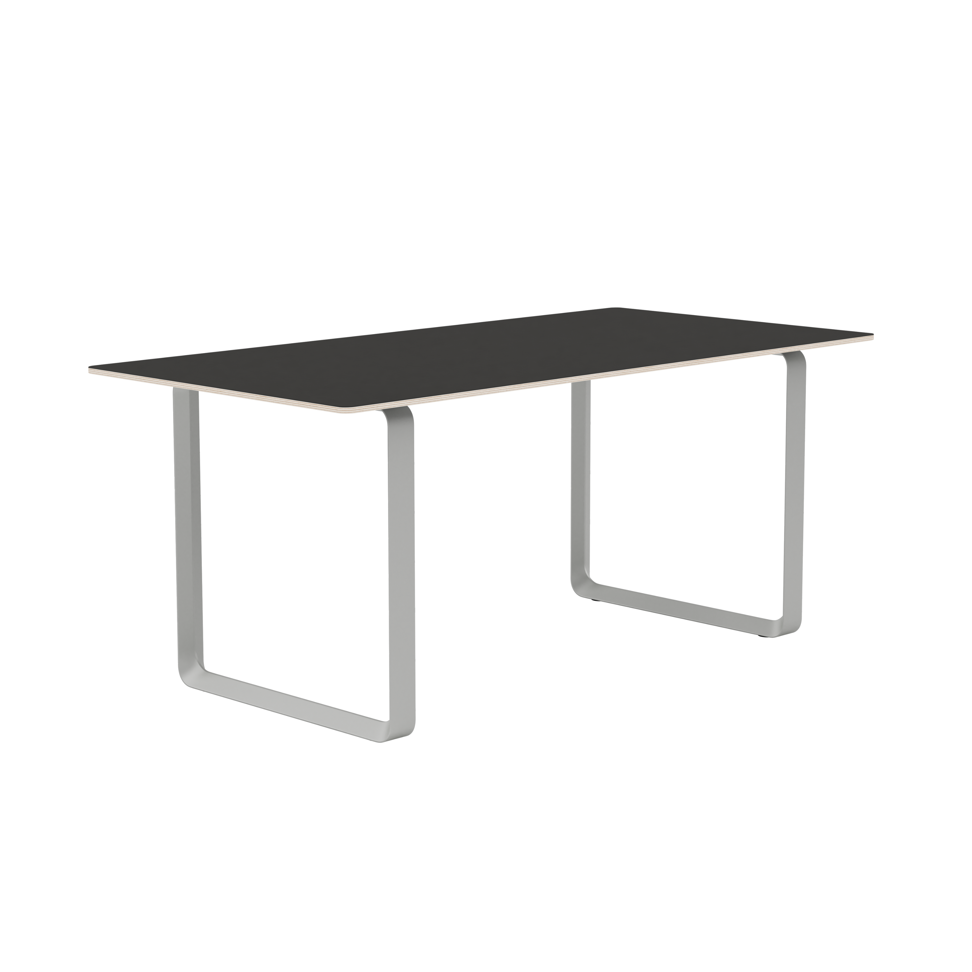 Tafel 70/70 zwart met grijze basis