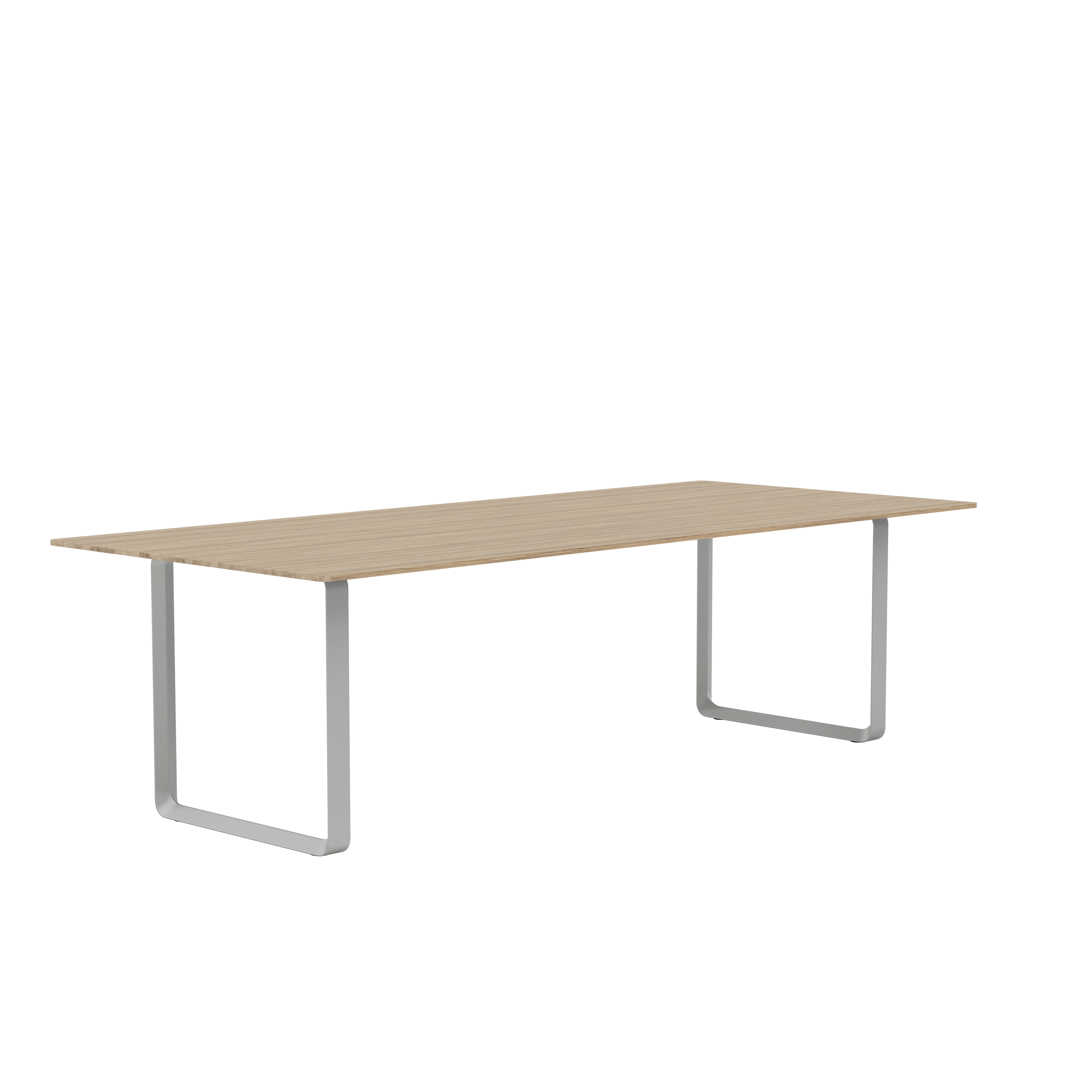 Eettafel 70/70 van eikenhout met grijze basis