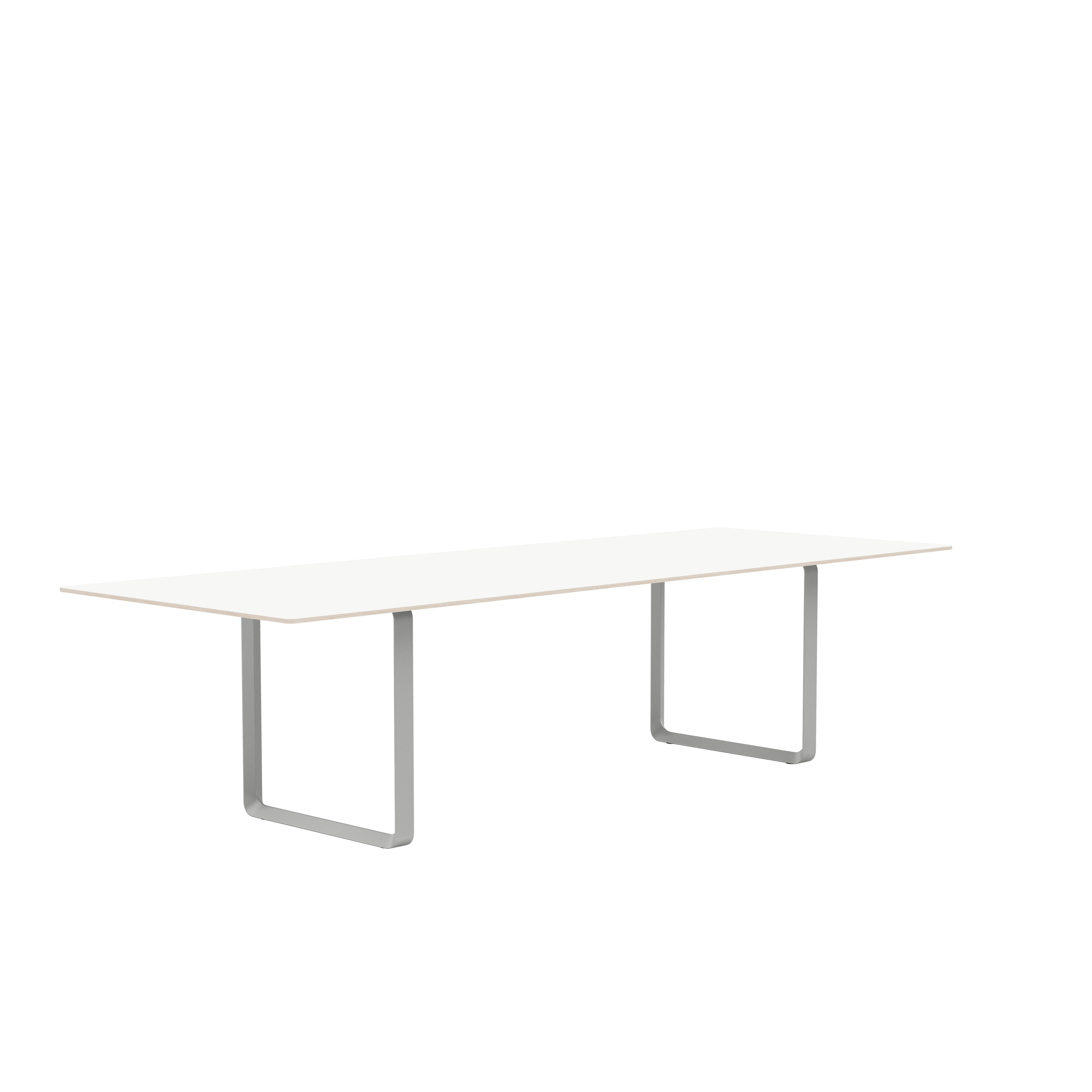 Tafel 70/70 wit met grijze basis