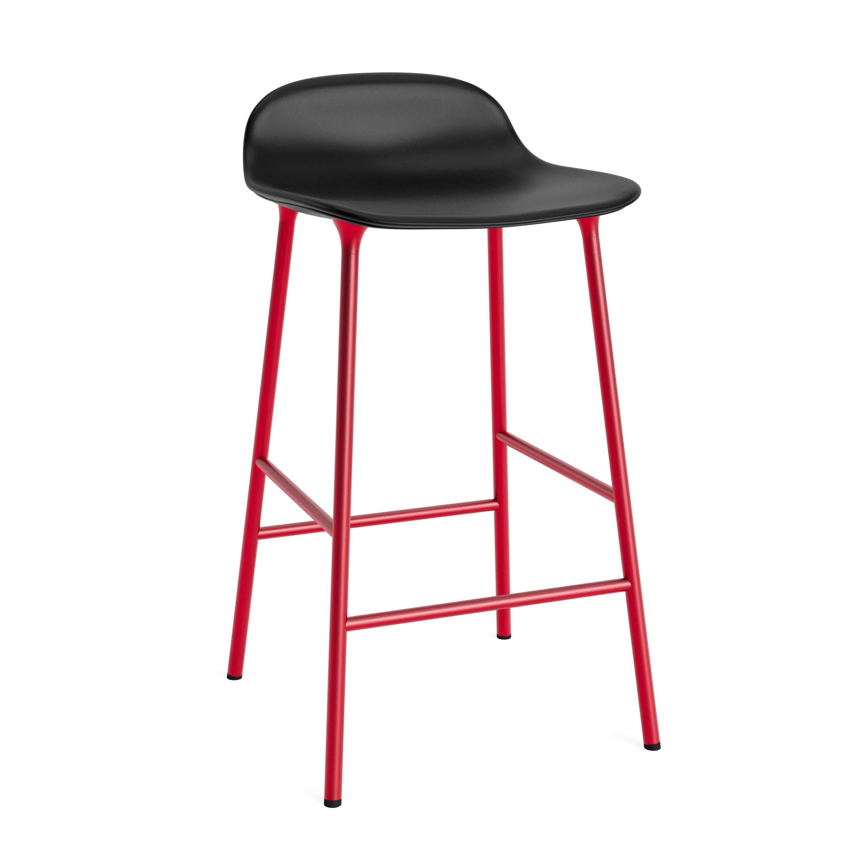 Gestoffeerde kruk FORM met rode basis