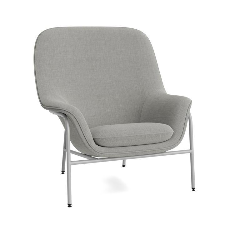 Drape High armchair with a gray metal base