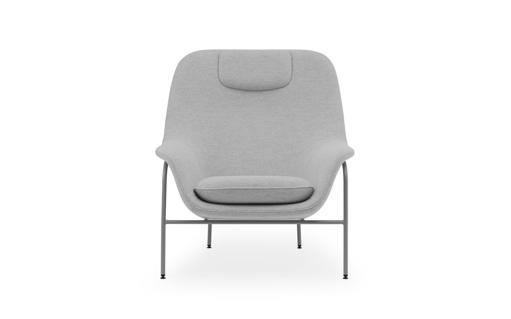 Drape High W. Headrest Drape armchair with a black metal base