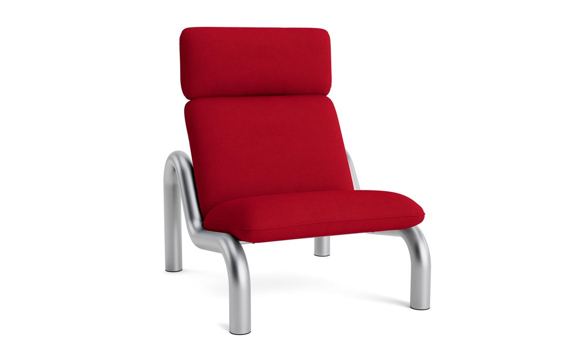 Gestoffeerde fauteuil TUBE met stalen basis