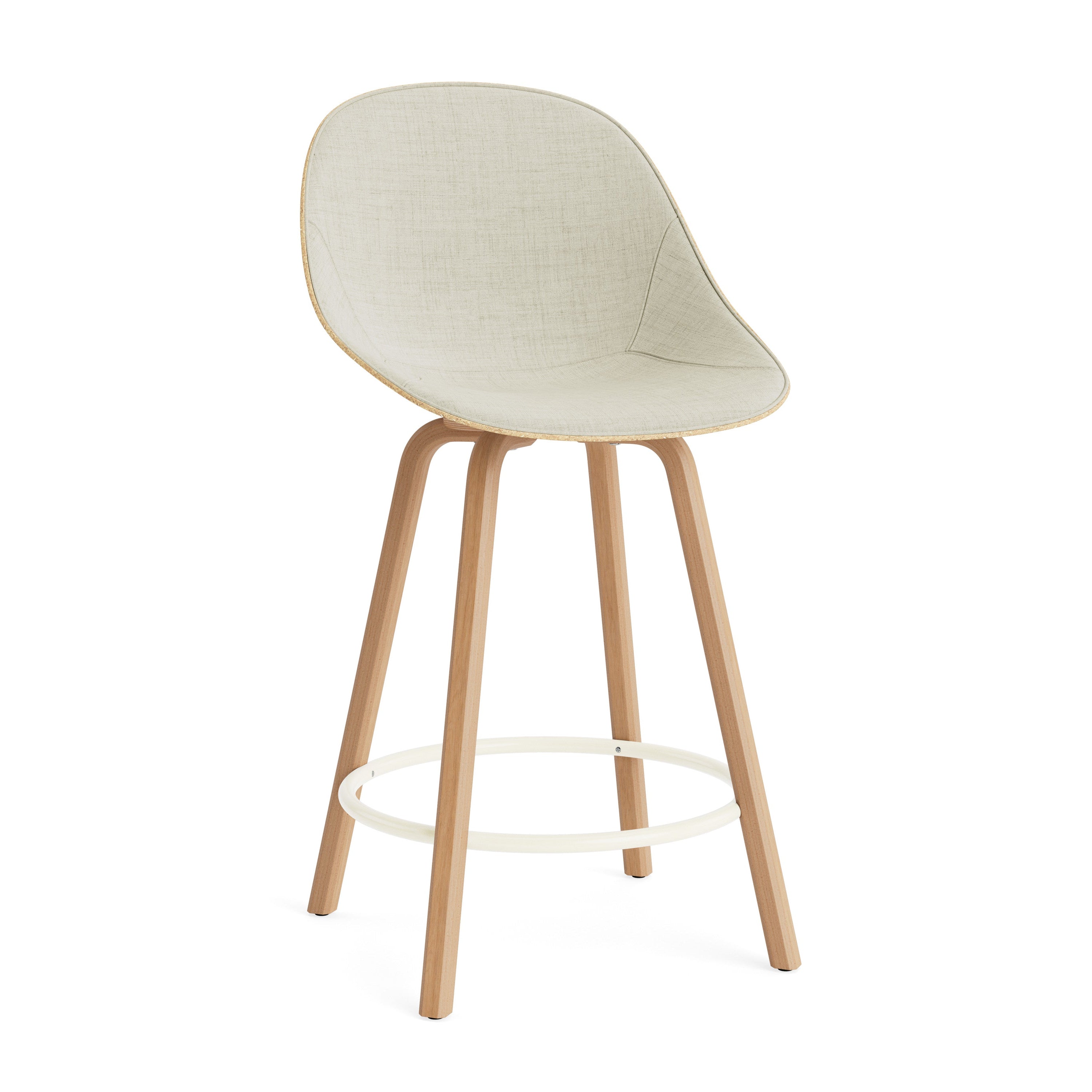 Barstuhl mit rückwärts gepolsterten beige Matte mit Buchensperrholz