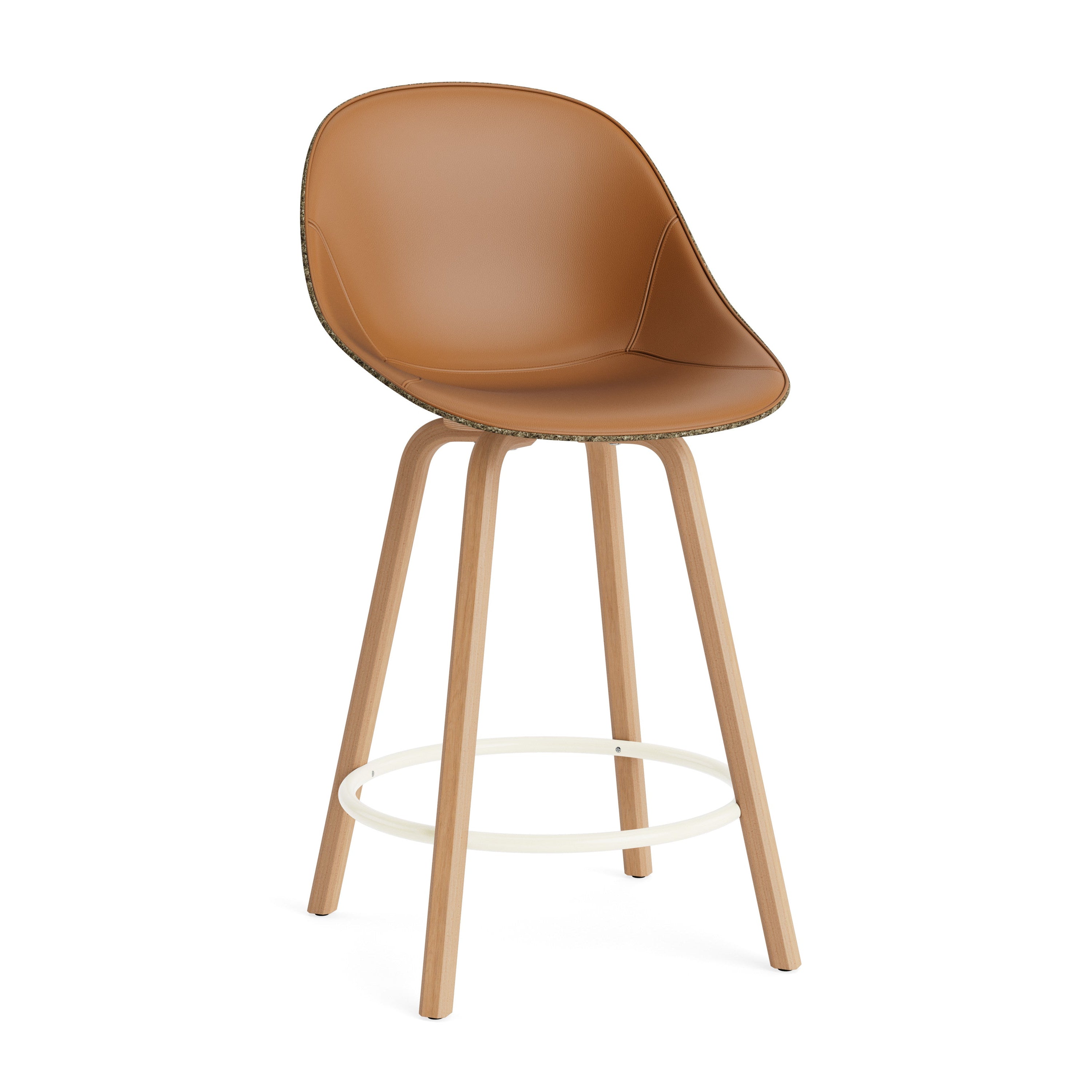 Barstuhl mit rückwärts gepolsterten grünen Matten mit Buchensperrholz