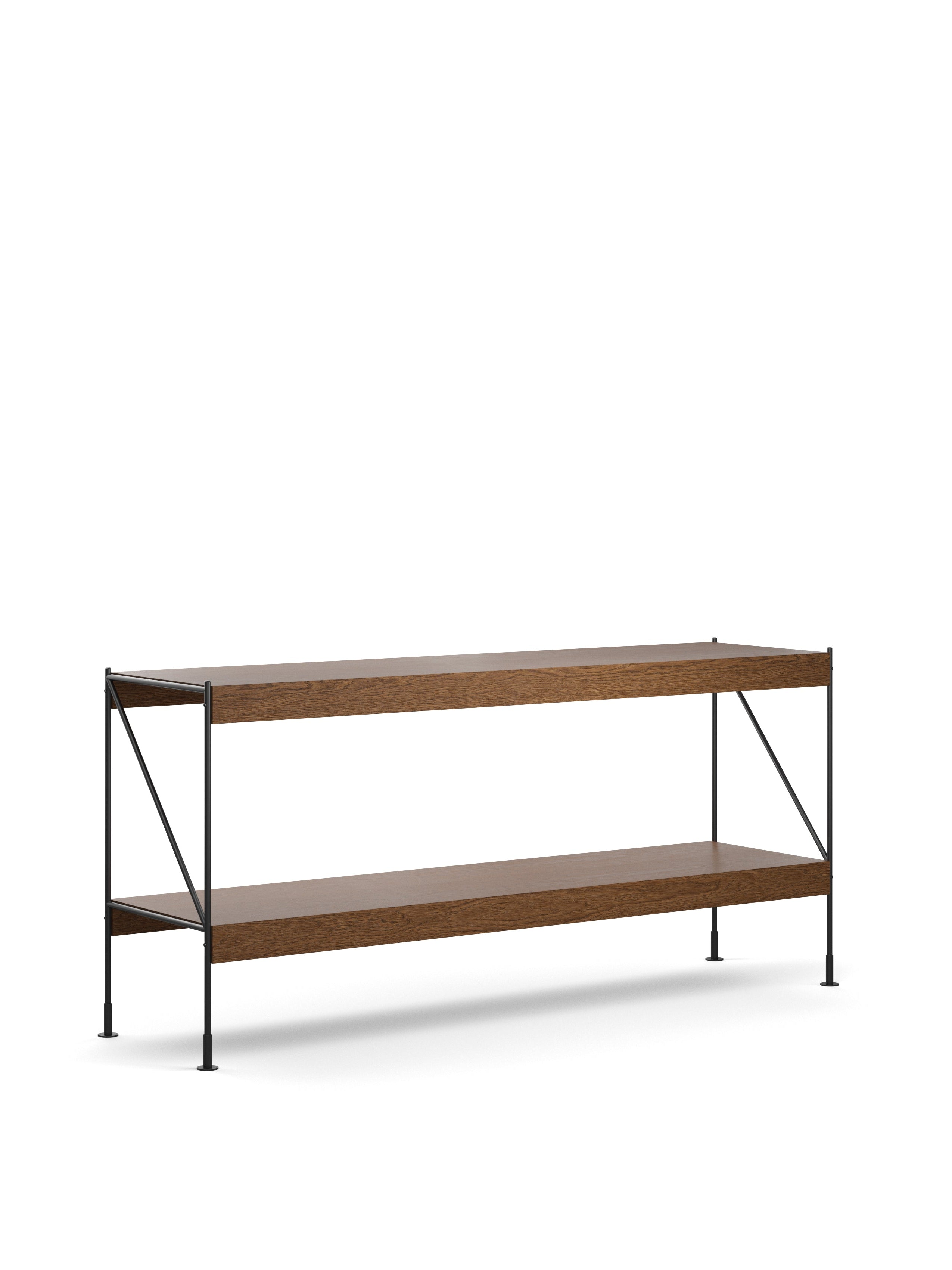 Boekenkast ZET donker eikenhout met zwart frame