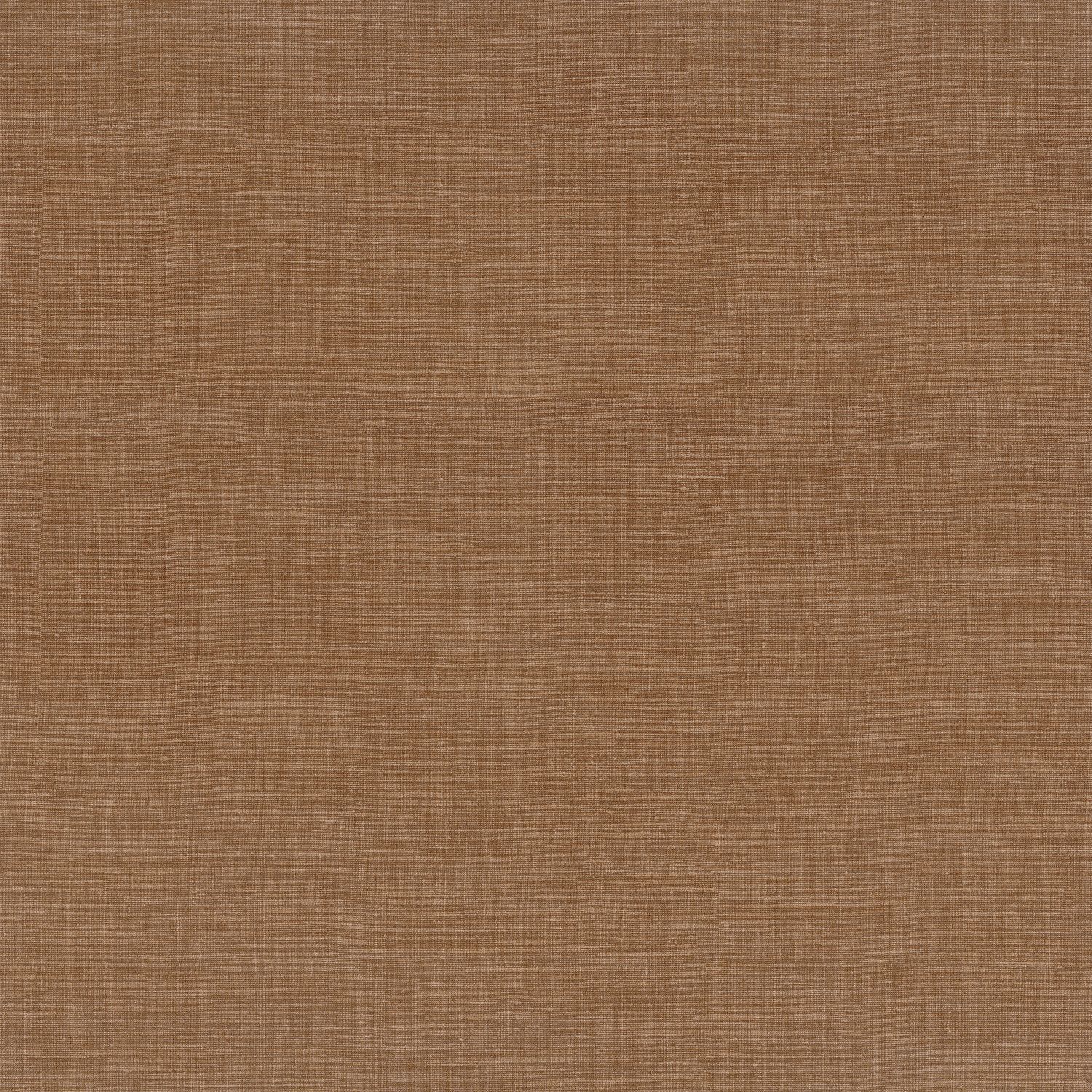 Structural wallpaper resembling linen canvas SHINOK - FAUVE warm brown