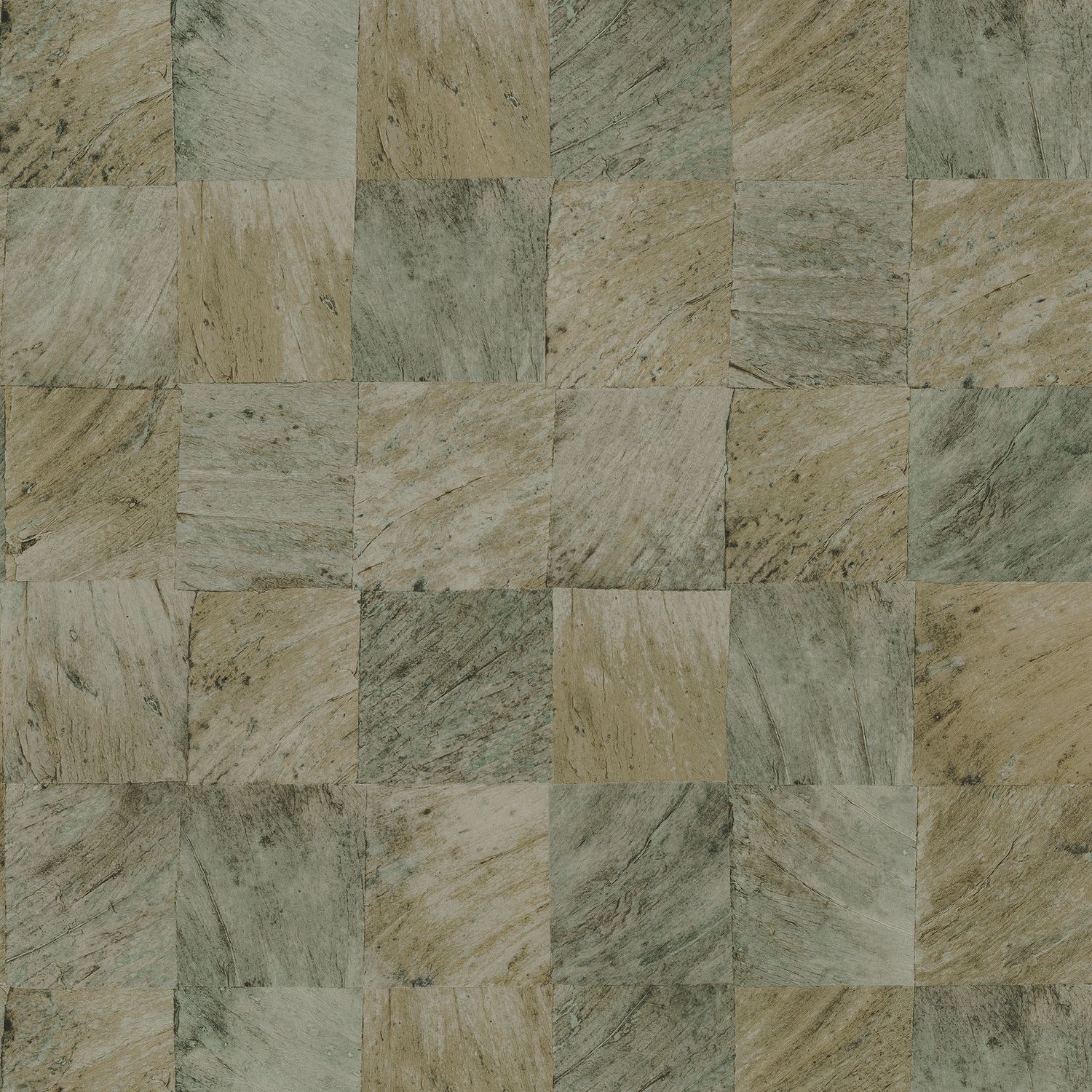 Structuurtapijt met geometrisch motief dat hout imiteert ABALE - EMERAUGE smaragdgroen