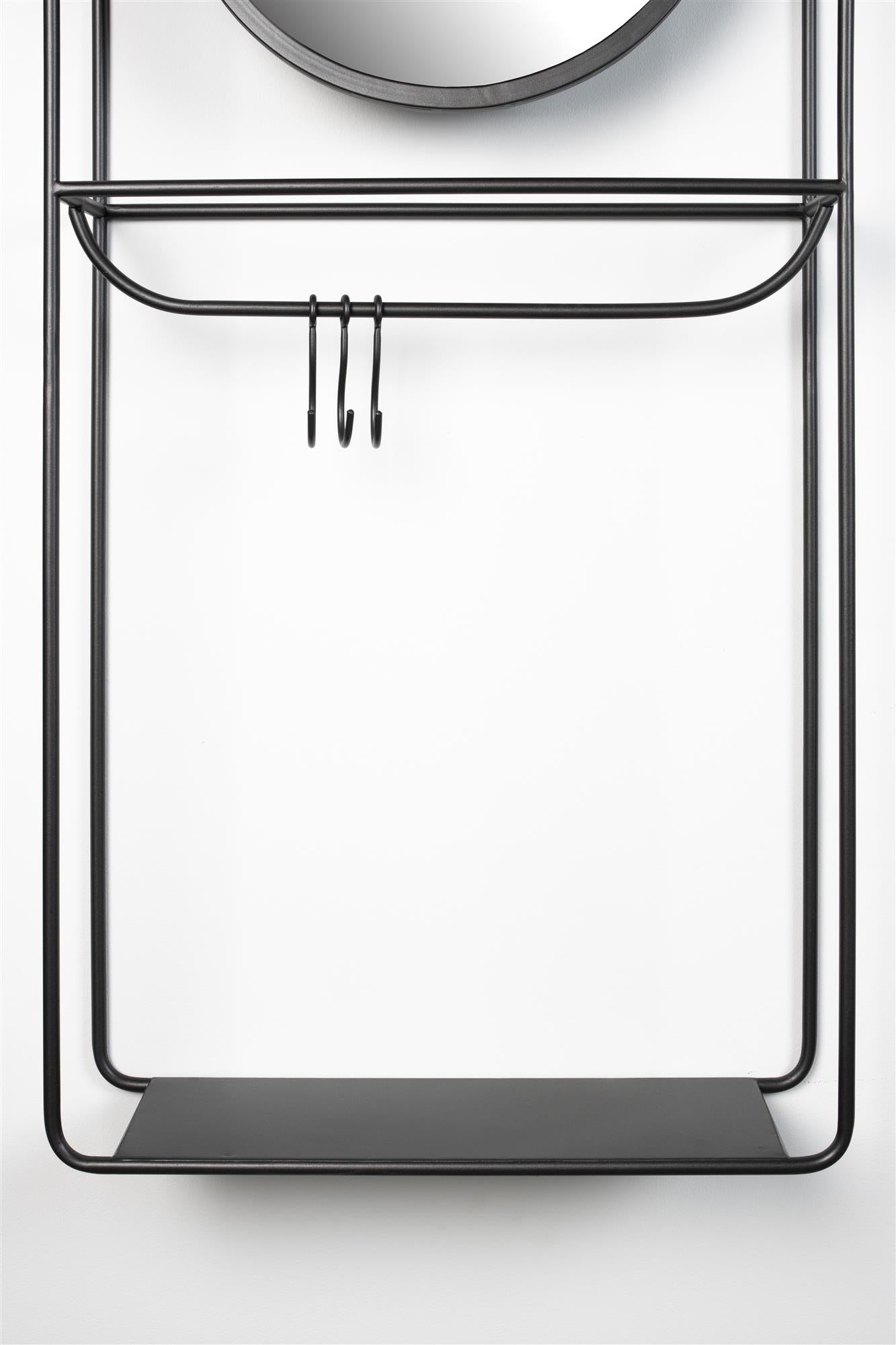 Wandgarderobe mit Spiegel DUCO schwarz