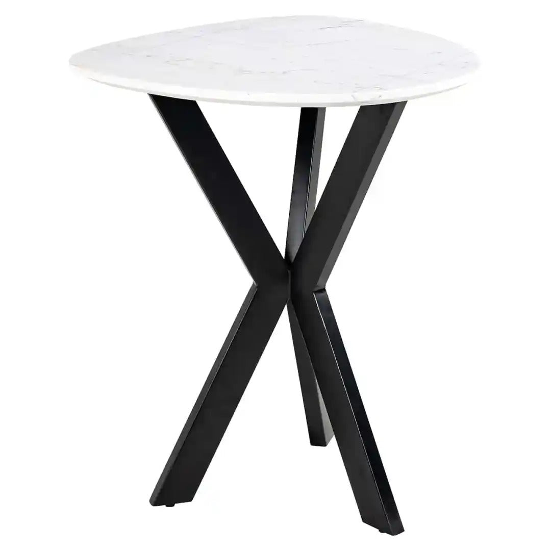 TROCADERO white side table with black base
