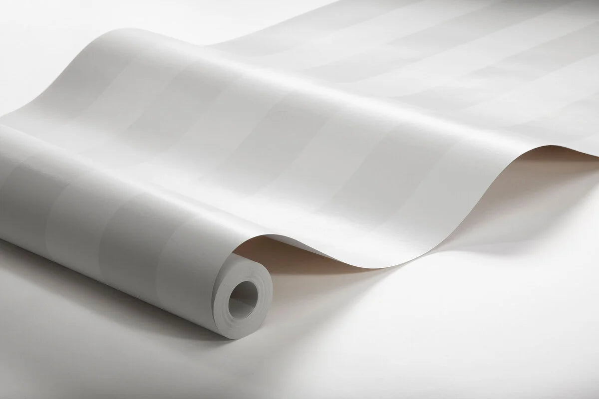 Vliesbehang papier gestreept FALSTERBO STRIPE wit met grijs