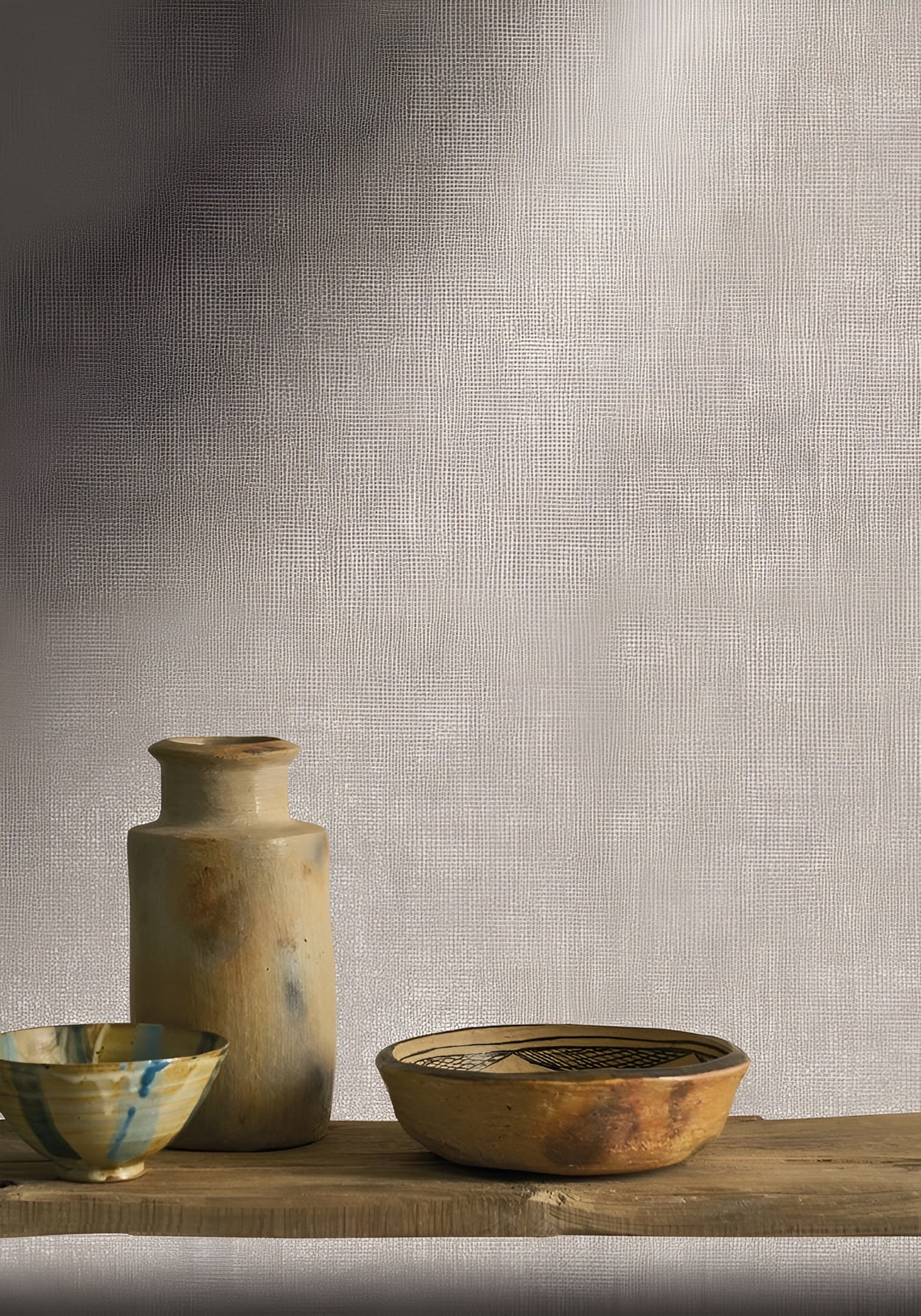 Effen matte behang met parelmoereffect OCTA - GREGE beige