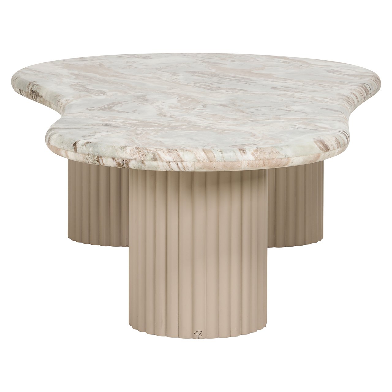 CORONEL beige coffee table with a marble top