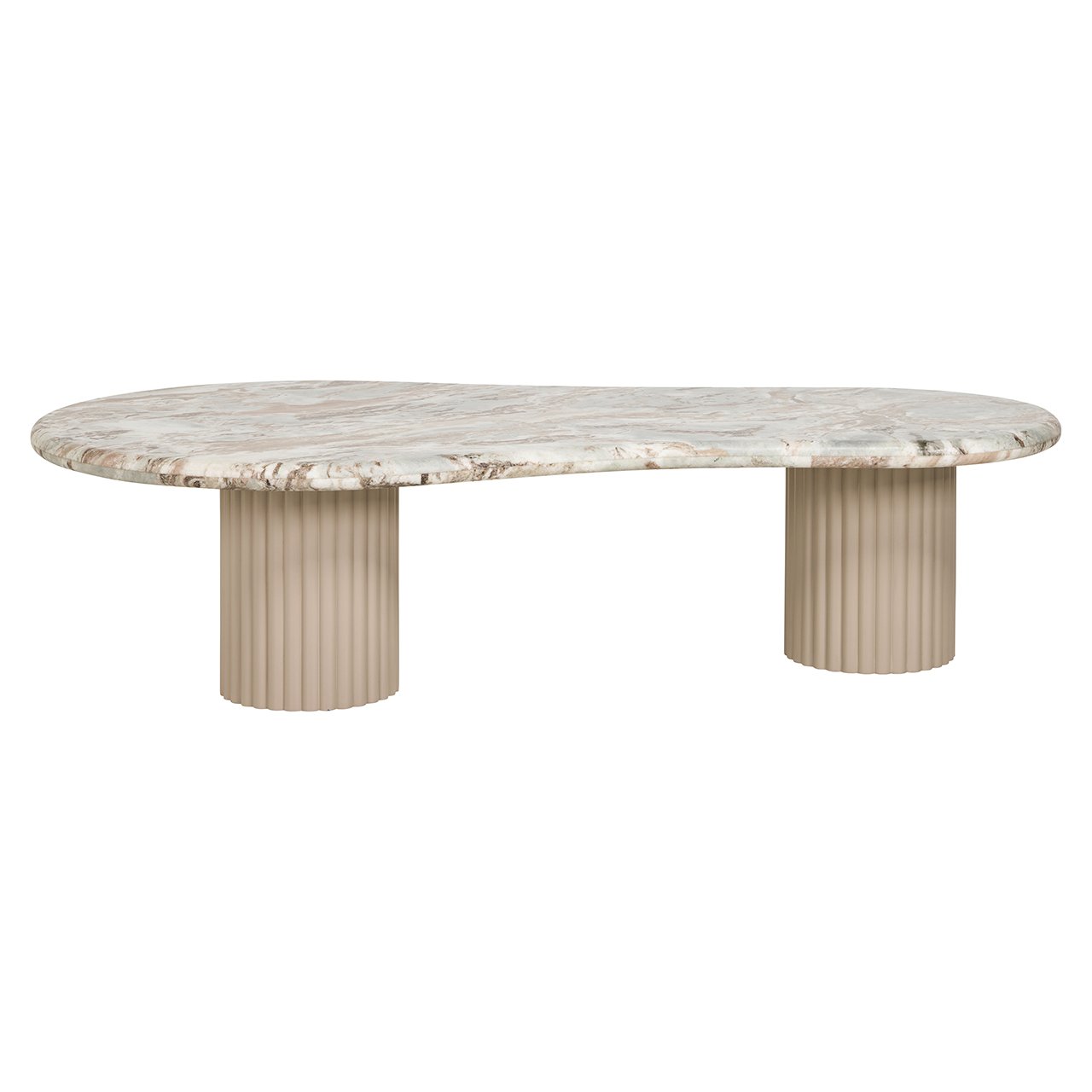 CORONEL beige coffee table with a marble top