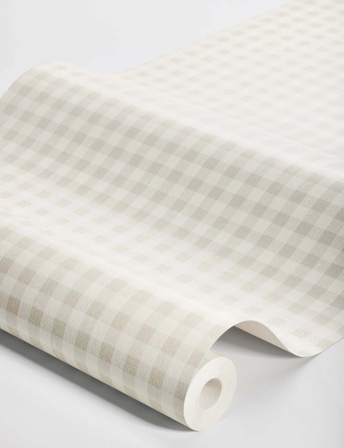 Structuurtapijt dat linnen in ruitpatroon imiteert PICNIC CHECK grijs met beige