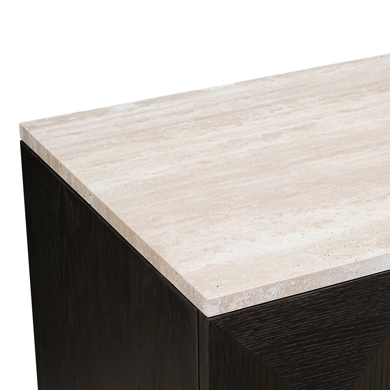 High Chest of Drawers CLAREMONT brown with beige stone