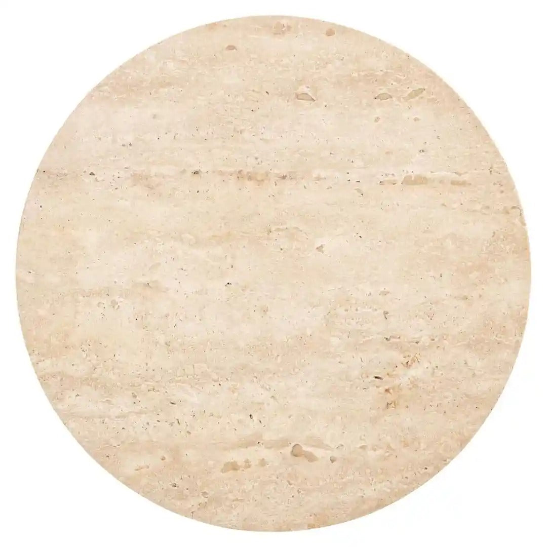 Beige travertijn bijzettafel KIBO