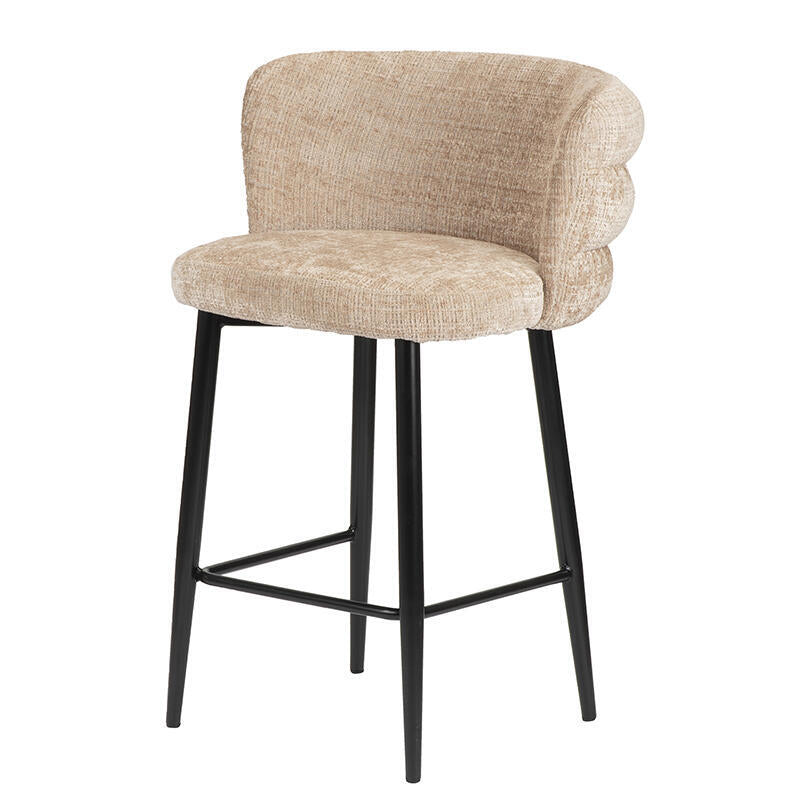 Hocker CLOUD crème beige met zwarte basis
