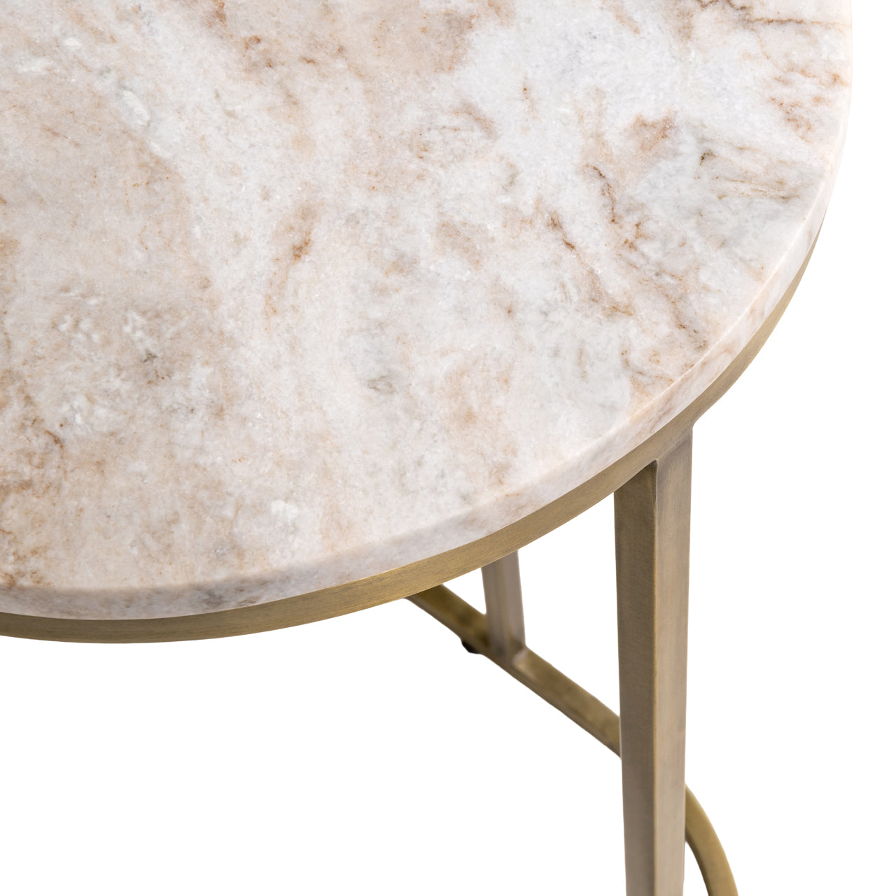 Bijzettafel BOTTEGA goud met marmeren blad