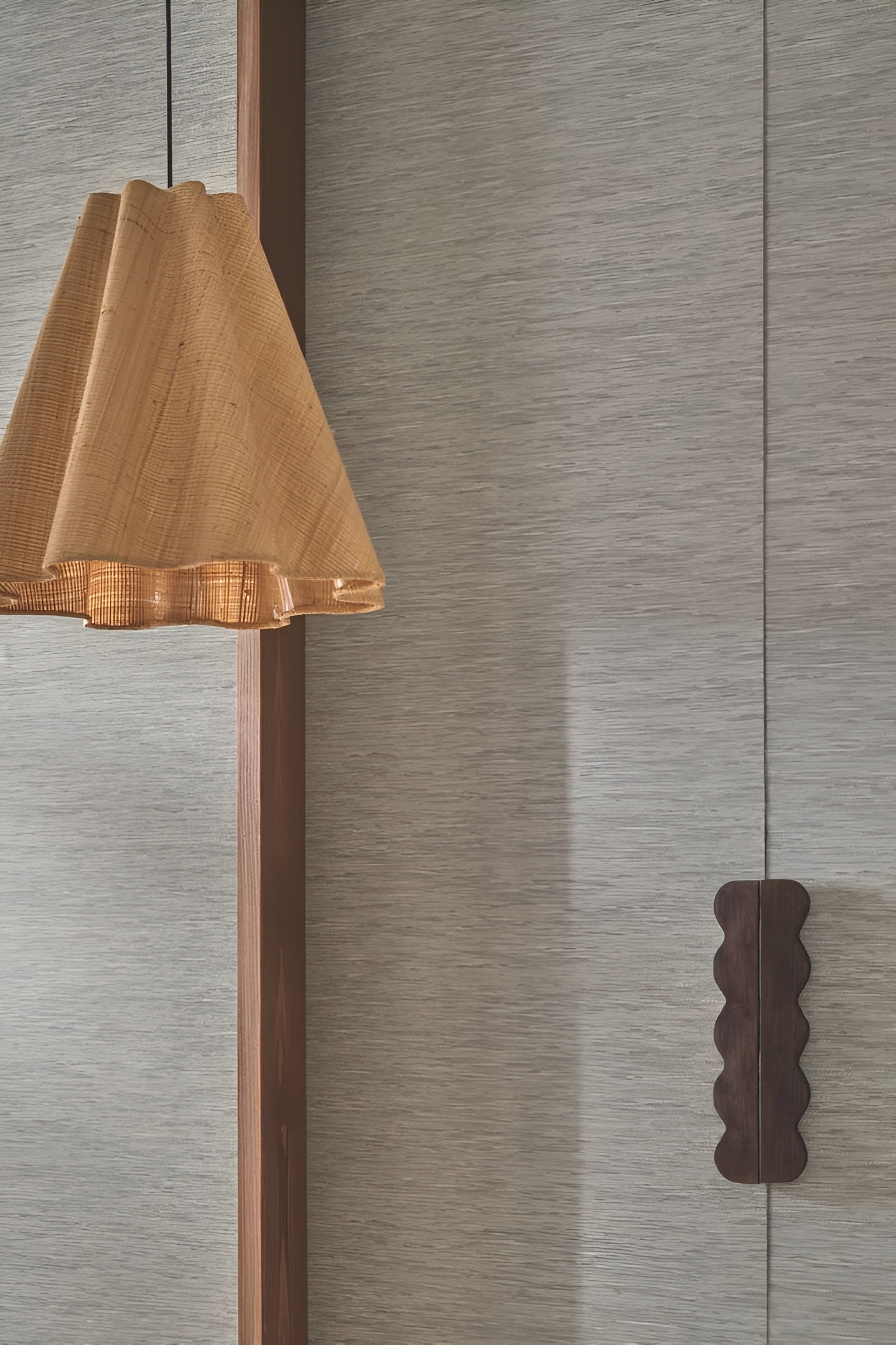 Strukturierte Tapete, die Jacquardstoff imitiert TATAMI - GRIS CENDRÉ, aschgrau